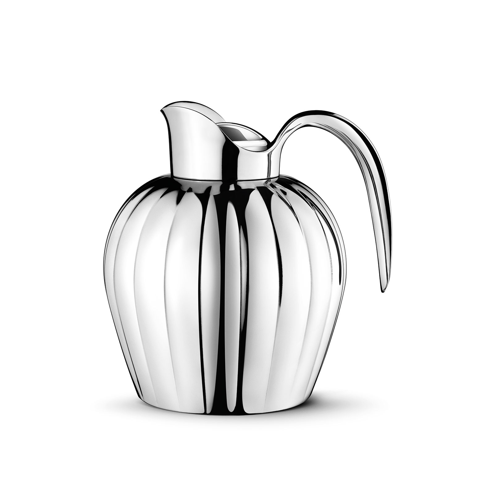 Georg Jensen Bernadotte Thermoskanne/Druckknopf 0,8ltr. New Gen Edelstahl