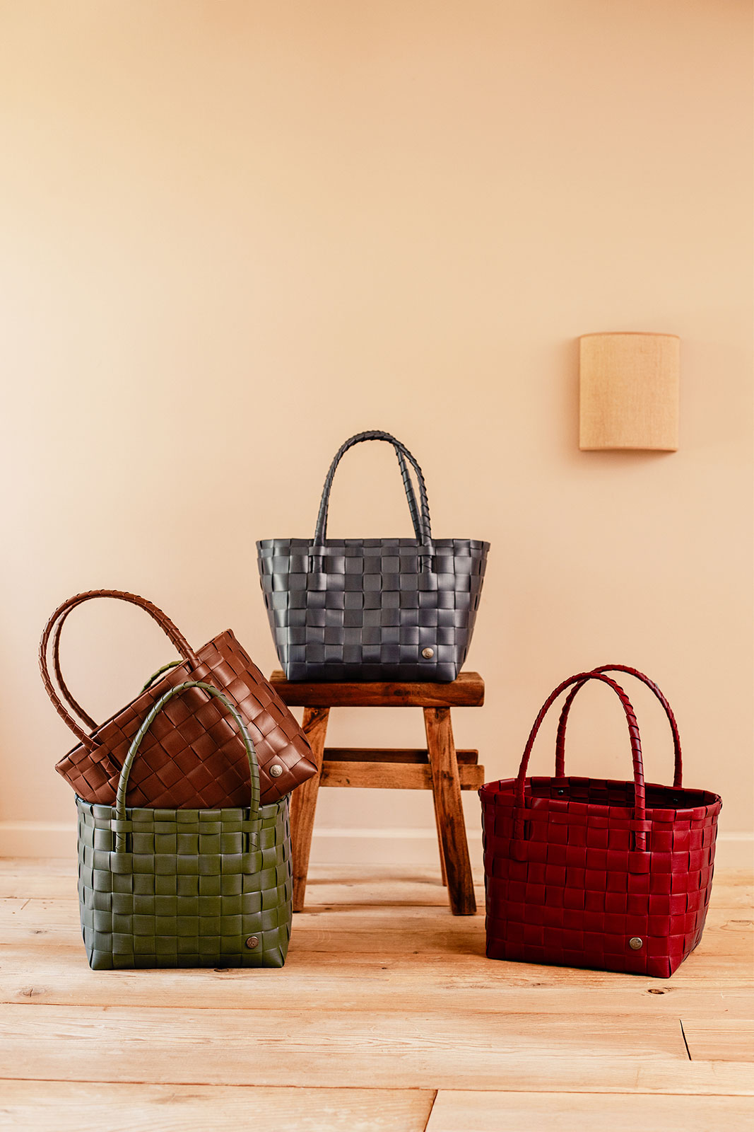 Handed By Paris Shopper crimson red