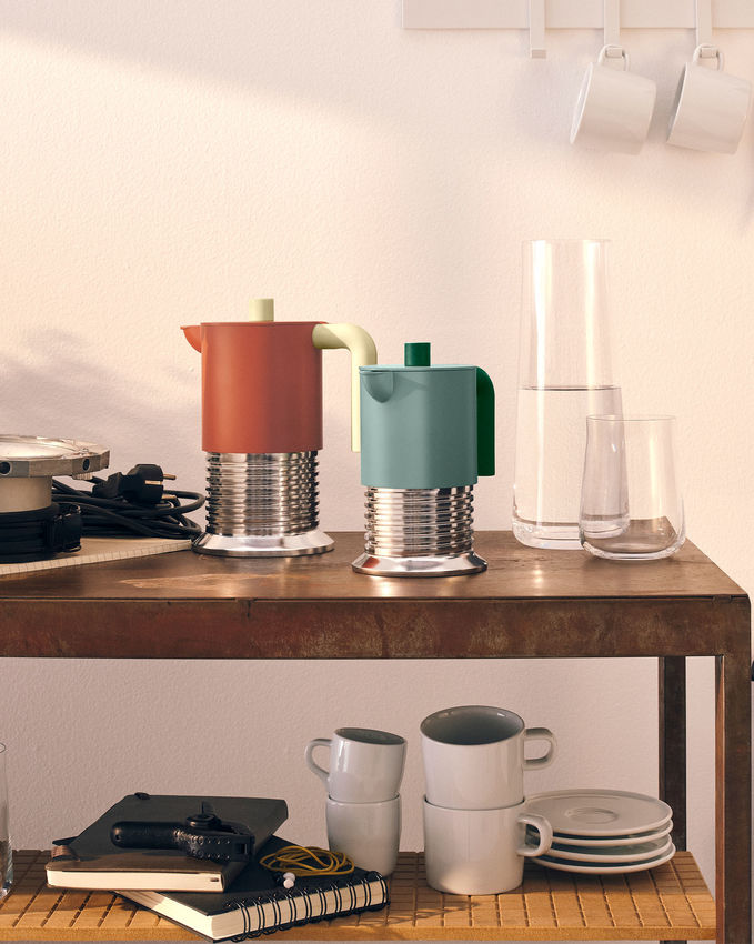 Alessi Espressokocher VITE 3 Tassen Sage green