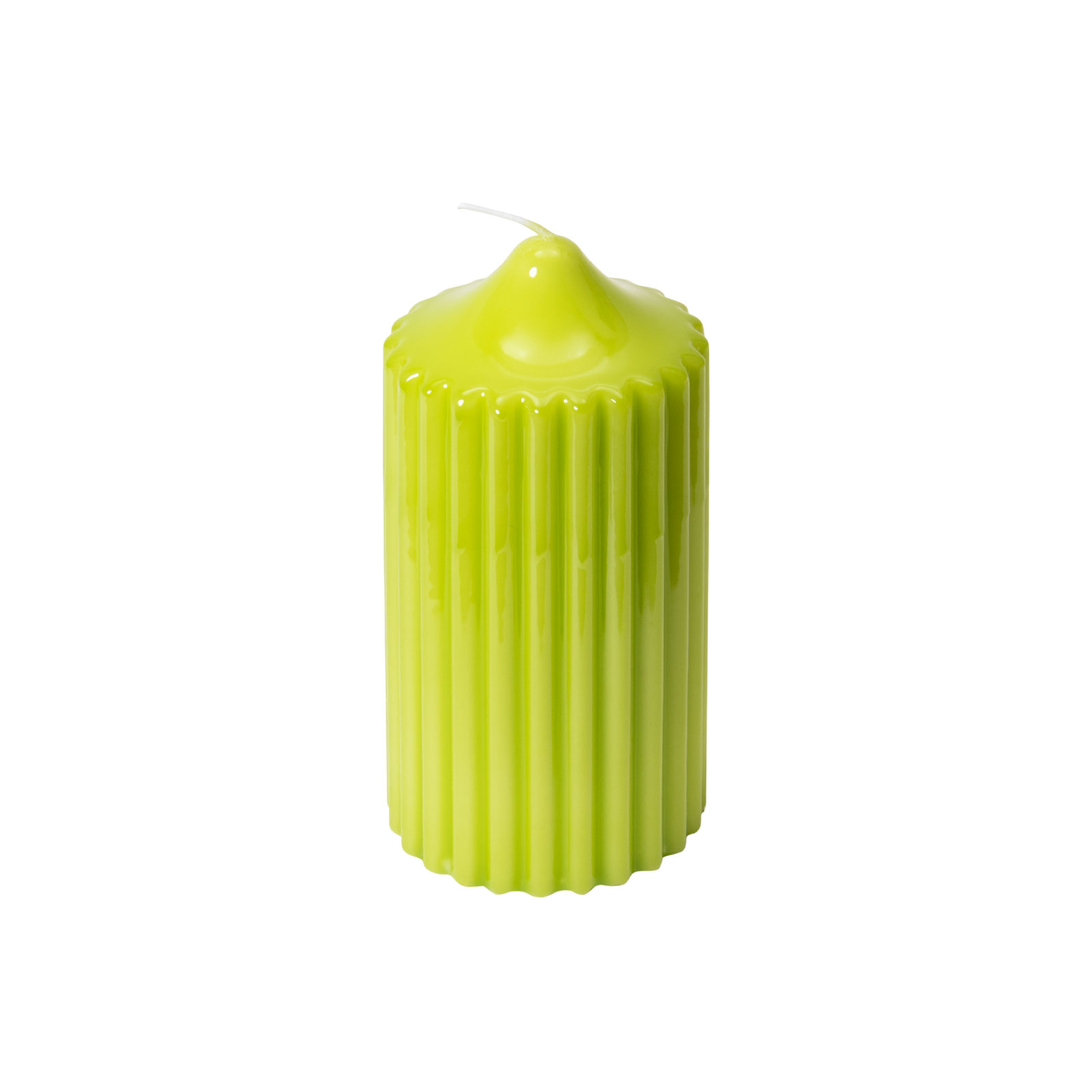Engels Kerzen Gelackte Rillenkerze 8x15cm limette