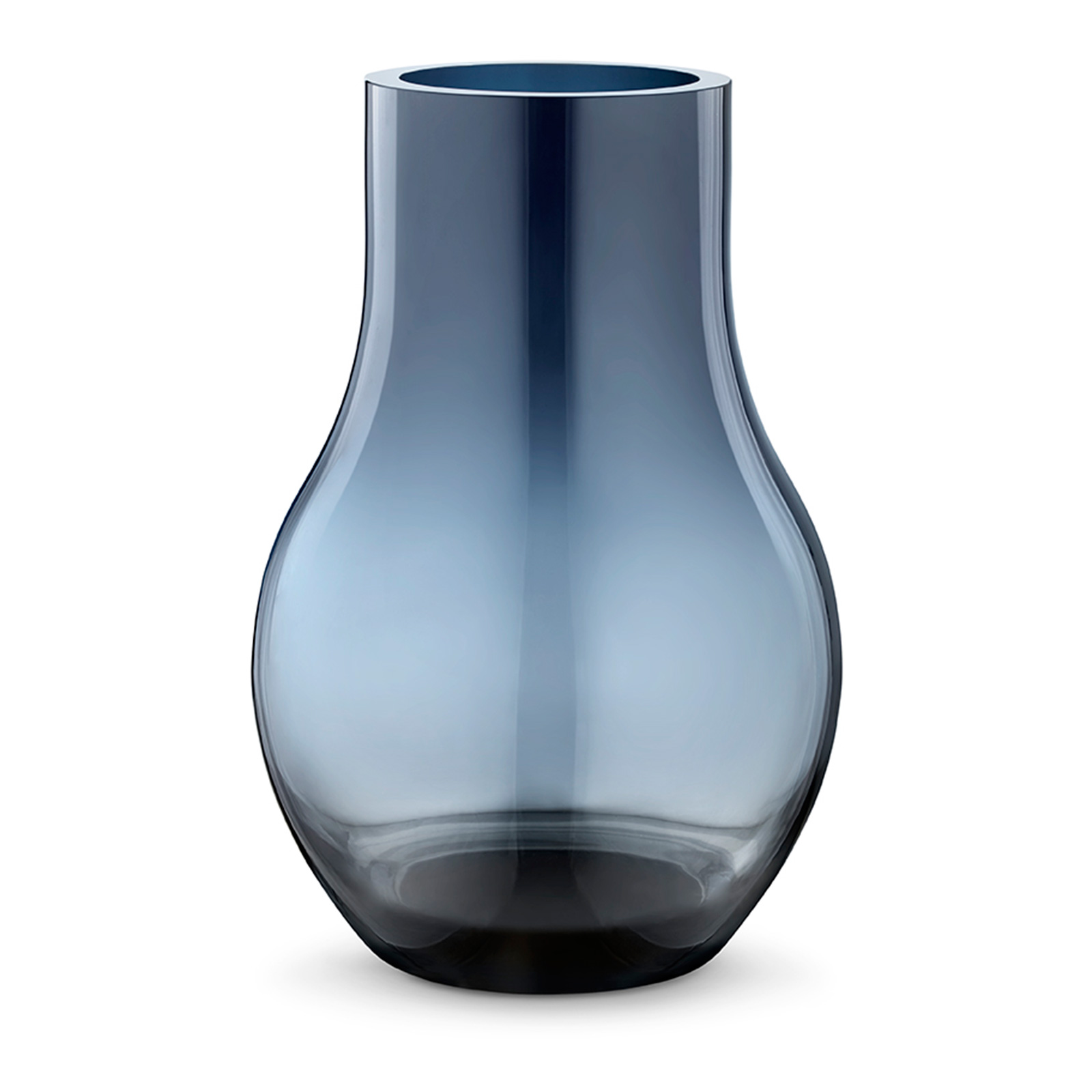 Georg Jensen Cafu Vase mittel 30,0cm blau Glas