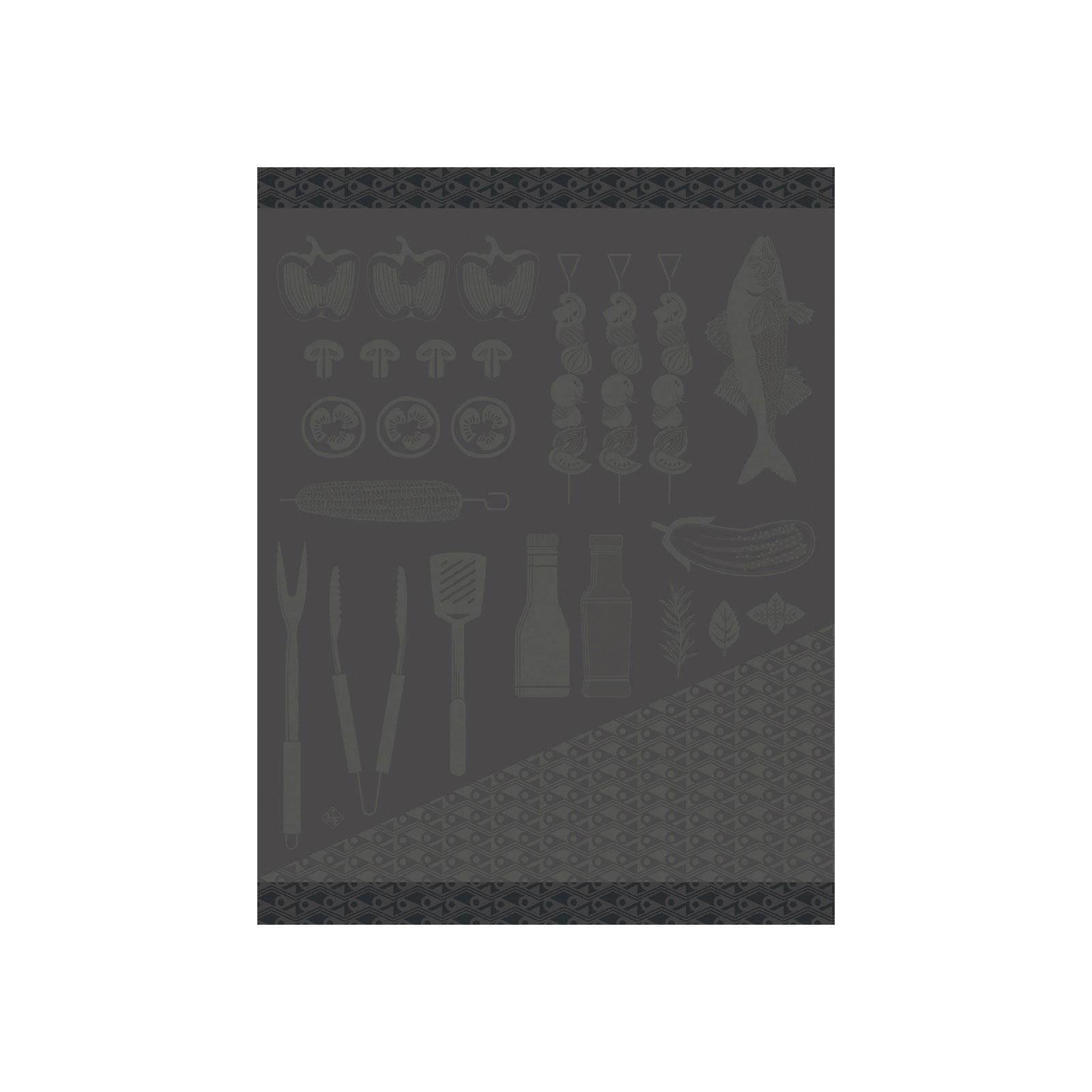 Le Jacquard Francais Braise Geschirrtuch 80x60cm charbon