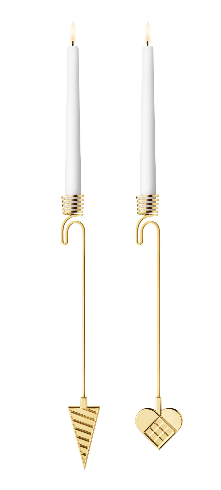 Georg Jensen 2025 Kerzenhalterset Herz & Spitztüte gold