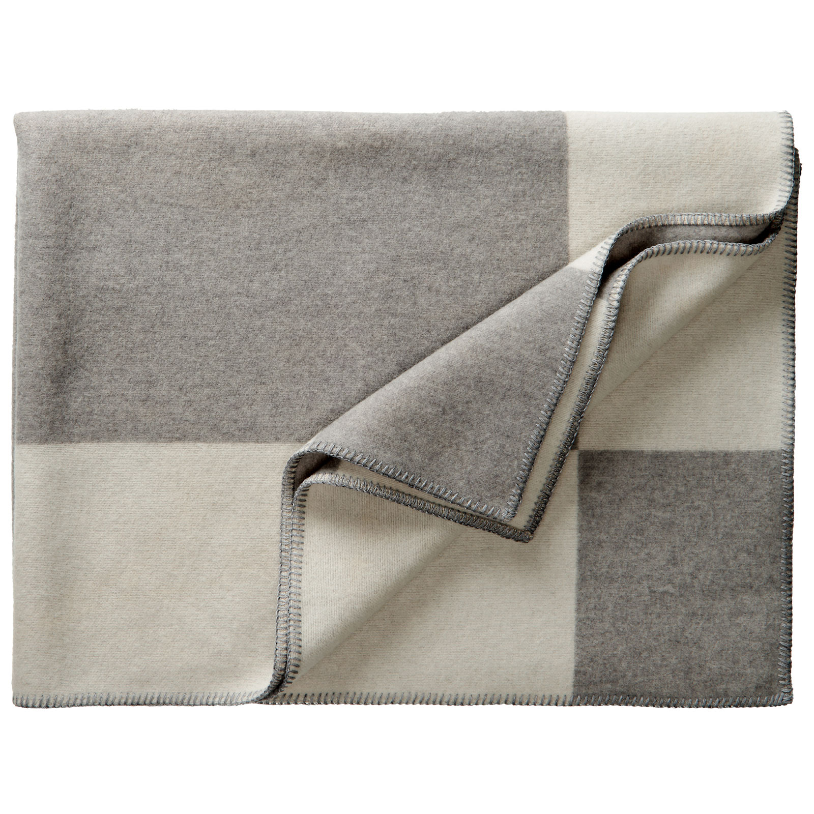 Eagle Products Manchester Decke 100% Merinowolle hellgrau weiß 135x205cm