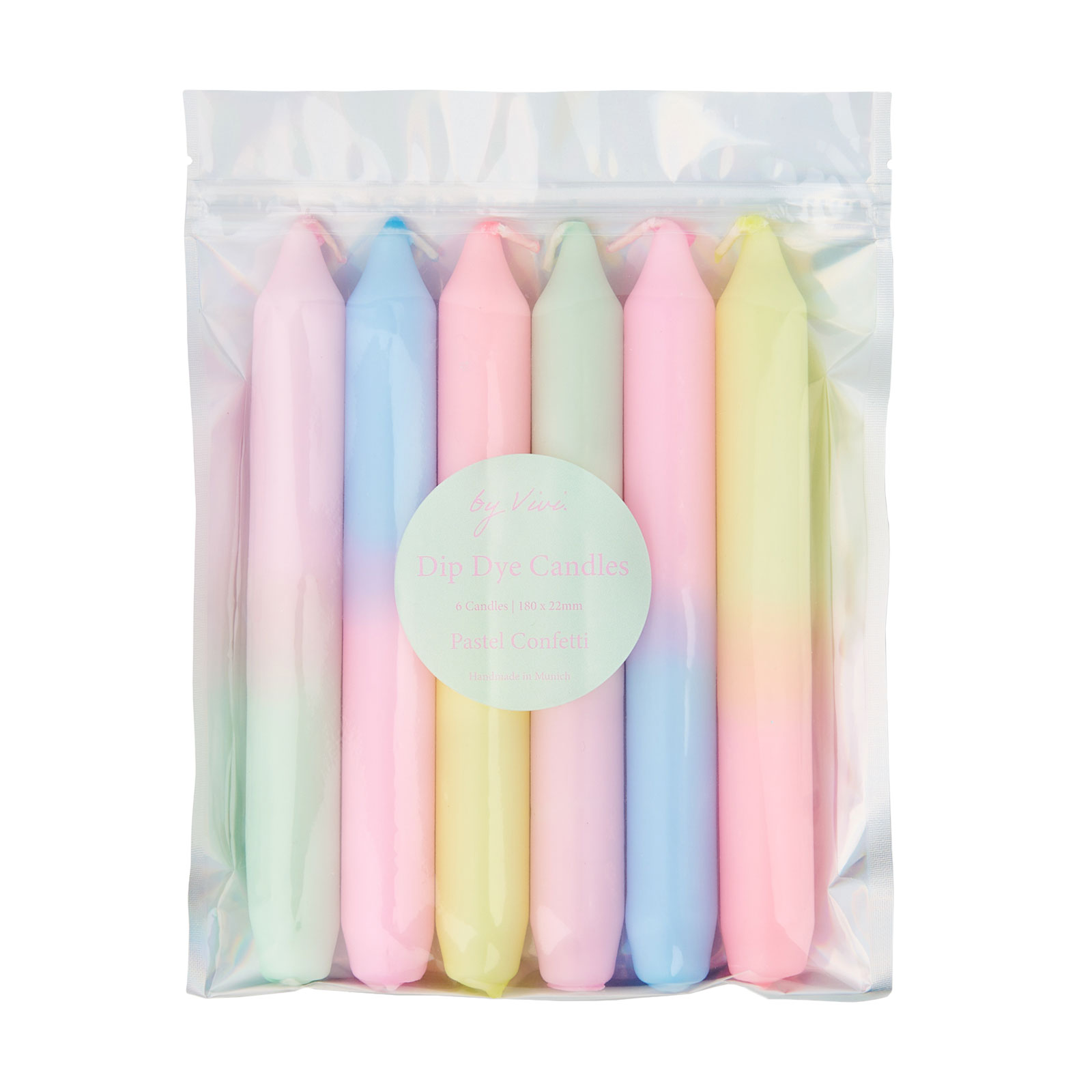 by Vivi. Dip Dye Kerzenset Pastel Confetti