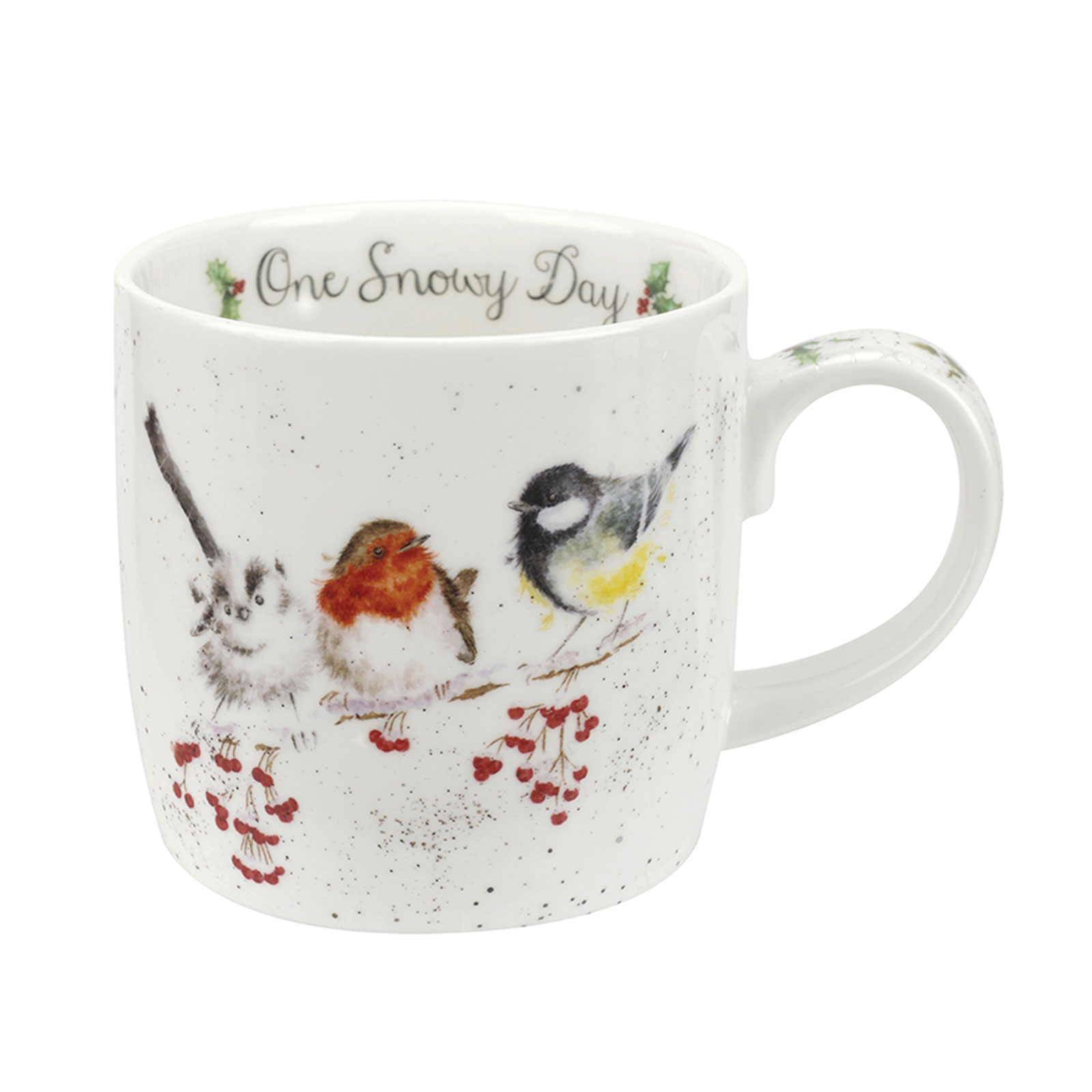 Royal Worcester Wrendale Designs Becher One Snowy Day / Vögel 0,31ltr. (Christmas Collection)