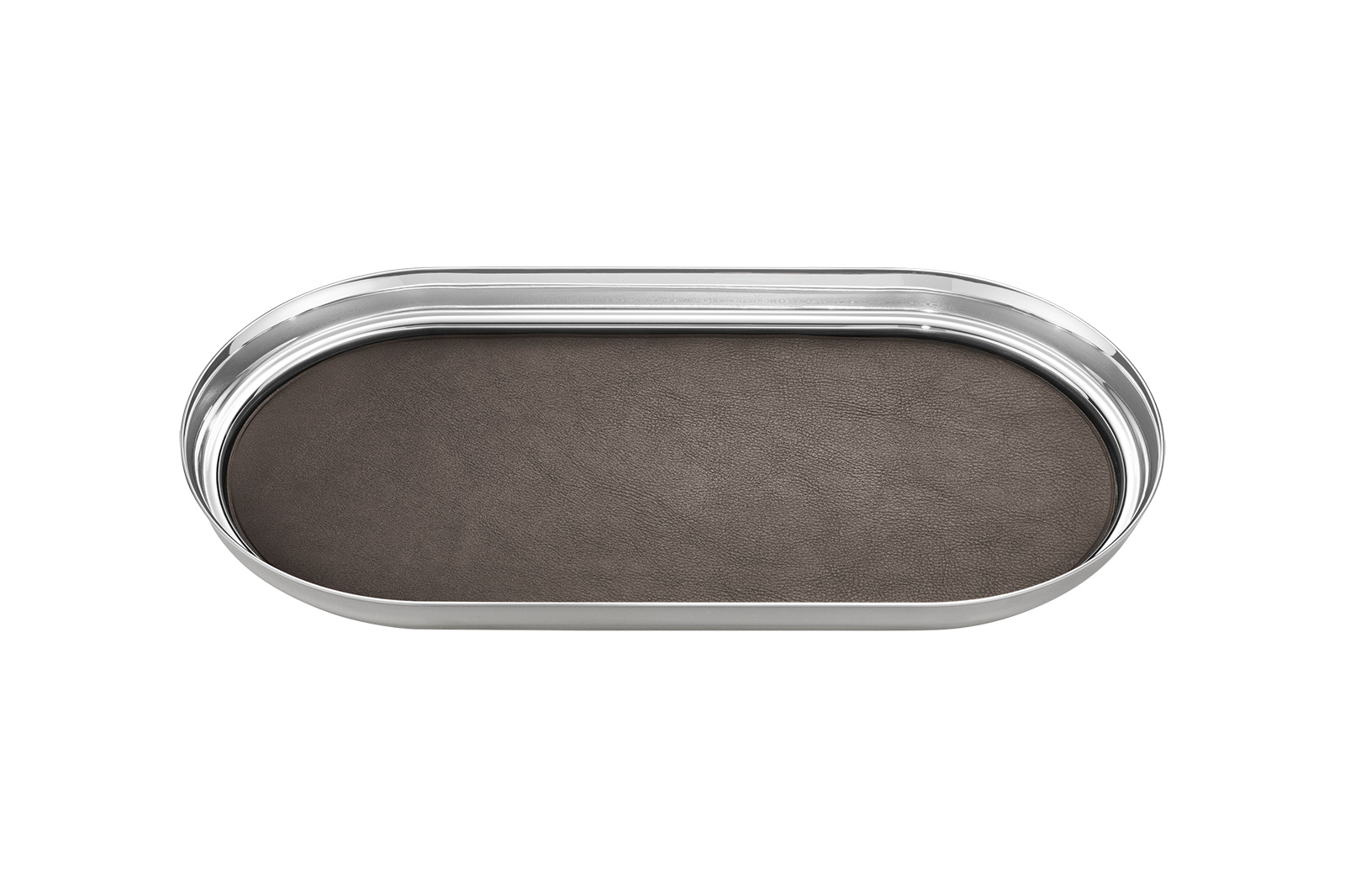 Georg Jensen Manhattan Tablett 35x18cm Edelstahl/Leder