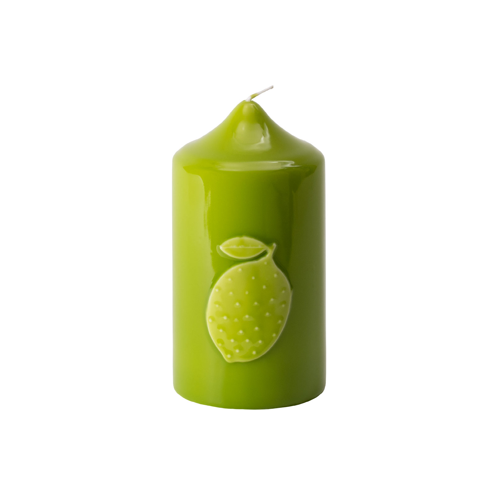 Engels Kerzen Gelackte Stumpenkerze Zitrone 8x15cm limette