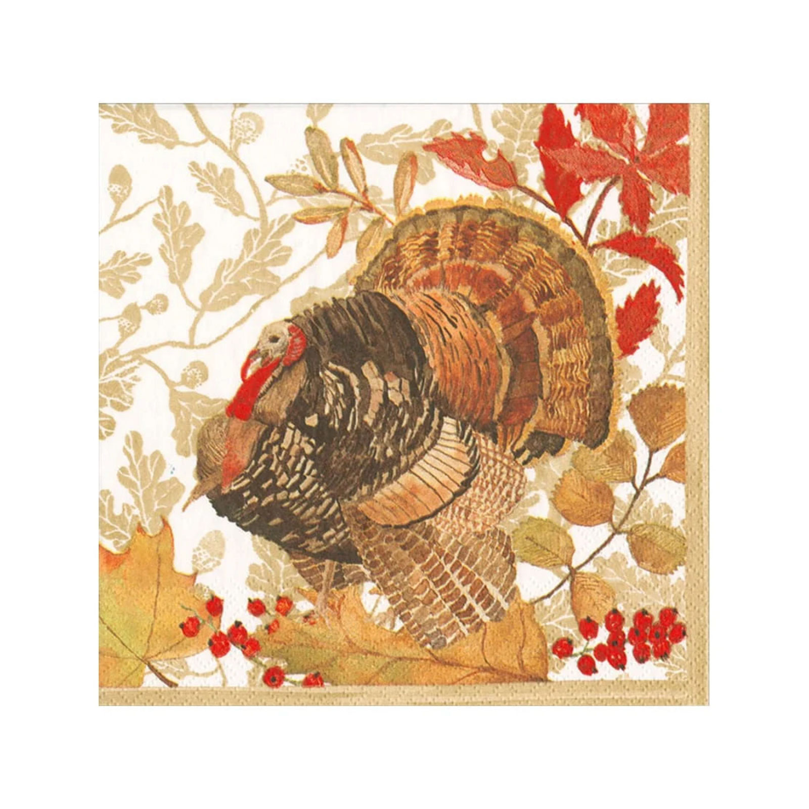 Caspari Lunchservietten Woodland Turkey