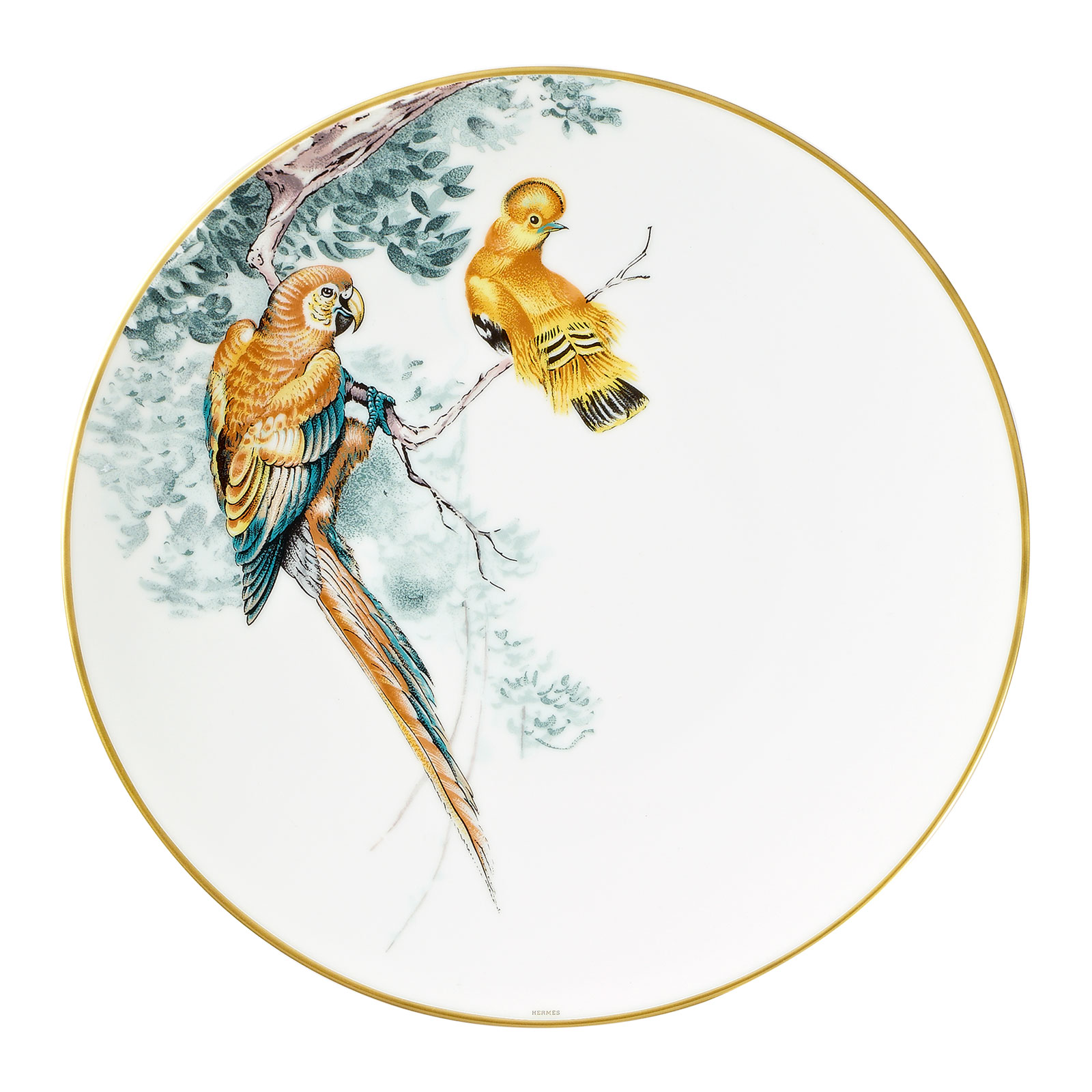 HERMÈS Paris Carnets d'Équateur Speiseteller Vögel 28cm
