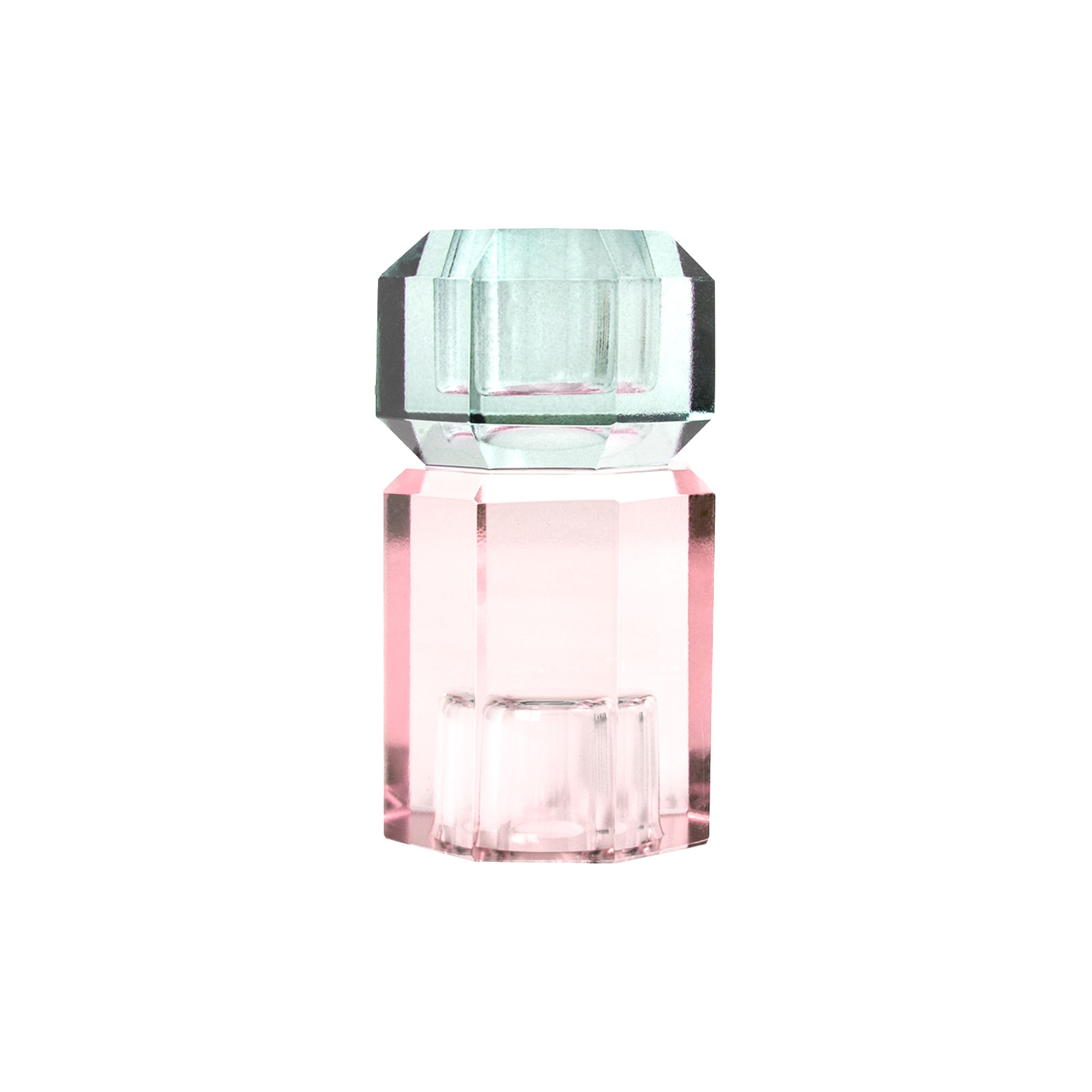C'est Bon Kerzenhalter Kristall rosa/minze 5x9,5cm