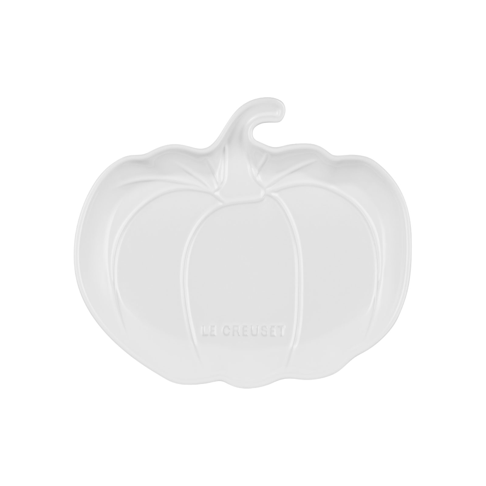 Le Creuset Poterie Servierplatte Kürbis 25cm weiß