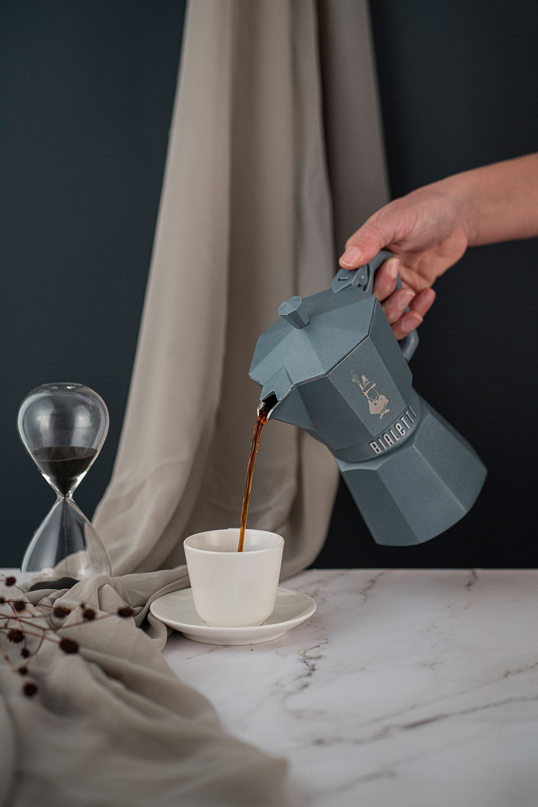 Bialetti Italien Moka Exclusive Induktion Espressokocher grau 3 Ta.