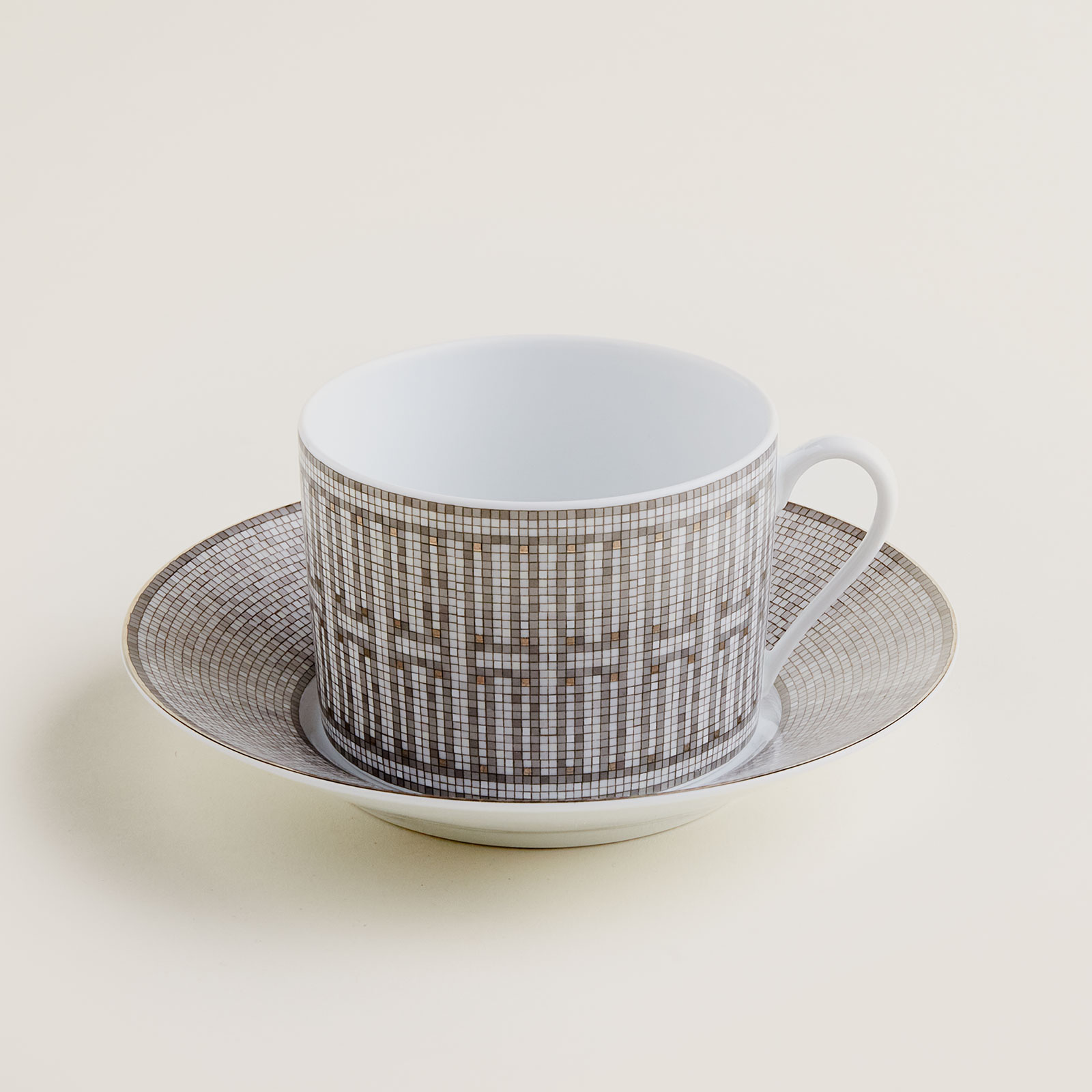 HERMÈS Paris Mosaïque au 24 Platin Frühstückstasse m. U. 0,34ltr.
