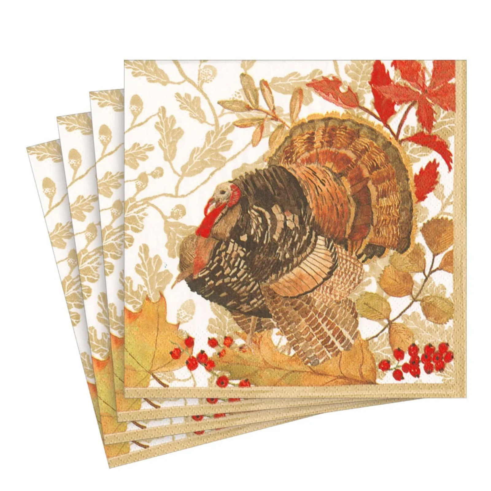 Caspari Lunchservietten Woodland Turkey