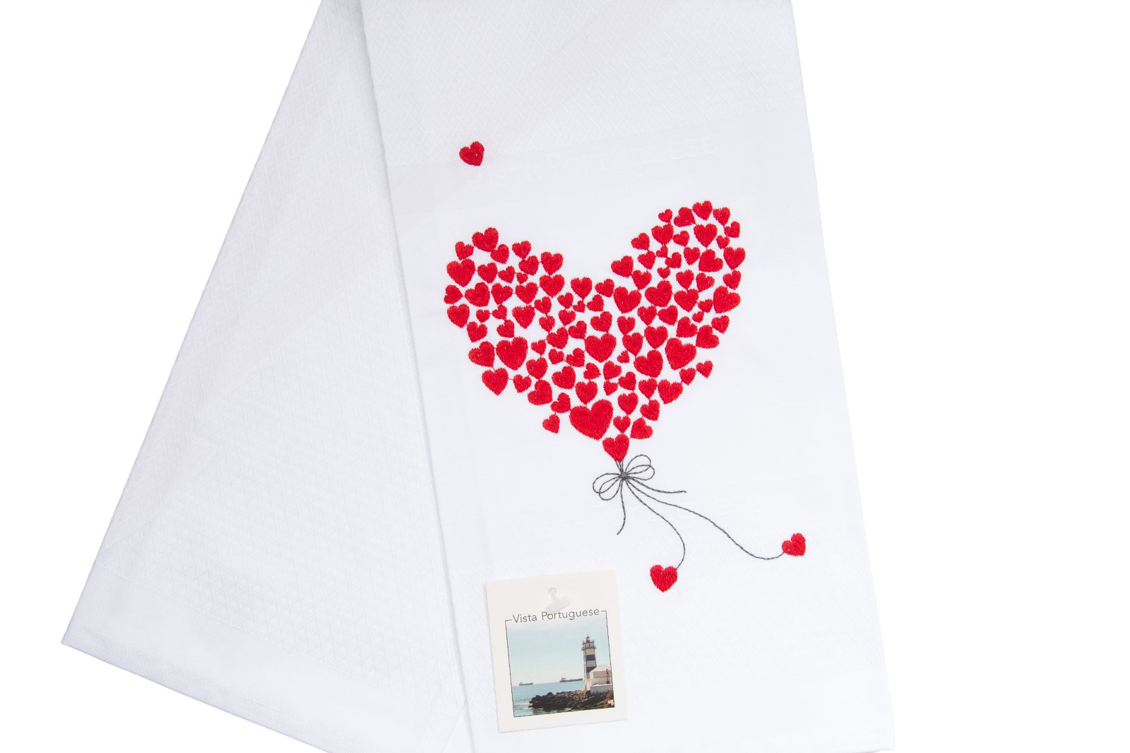 Vista Portuguese Geschirrtuch Flying Hearts 50x70cm