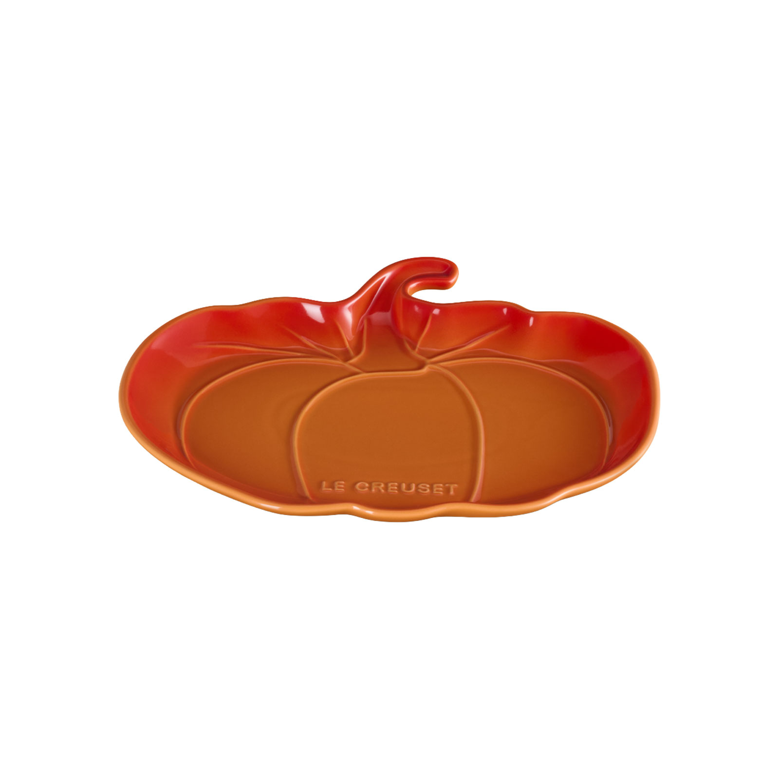Le Creuset Poterie Servierplatte Kürbis 25cm ofenrot