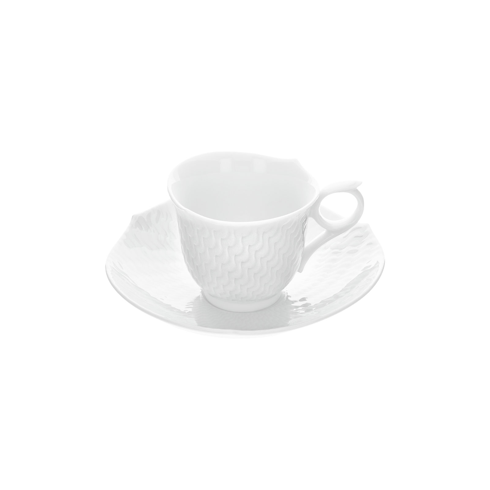 Meissen Wellenspiel Relief weiß Espressotasse m.U. 0,05ltr