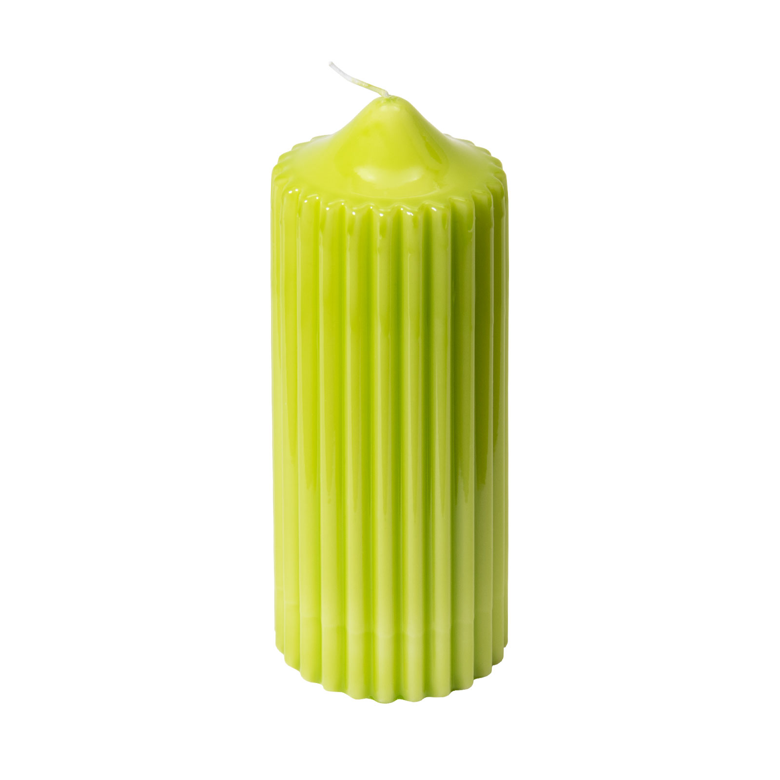 Engels Kerzen Gelackte Rillenkerze 8x20cm limette