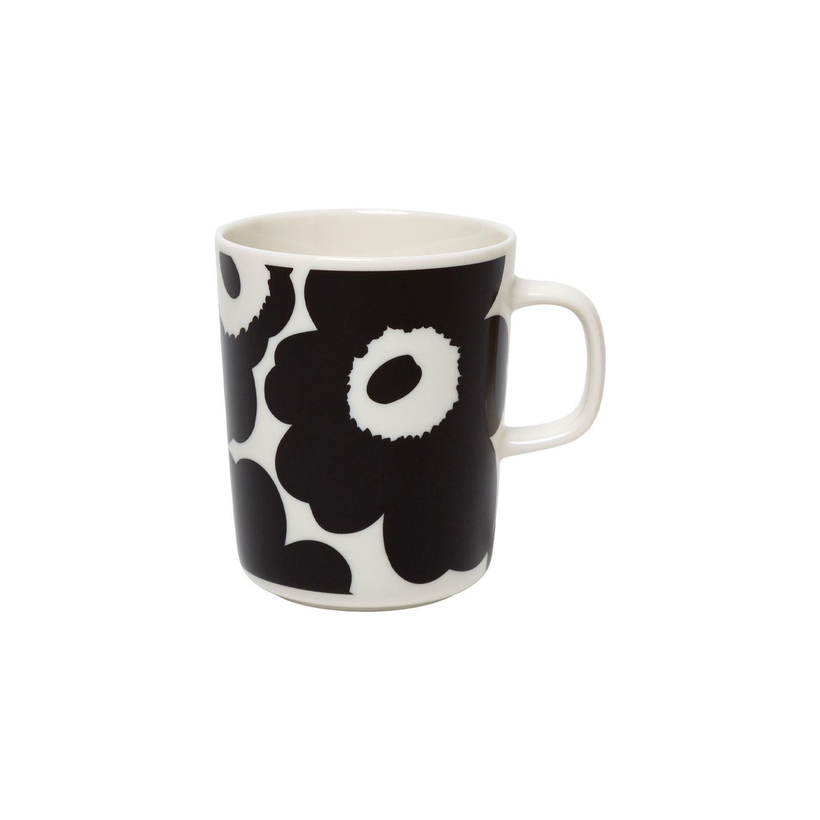 Marimekko Oiva / Unikko Becher 0,25 ltr. Blume schwarz