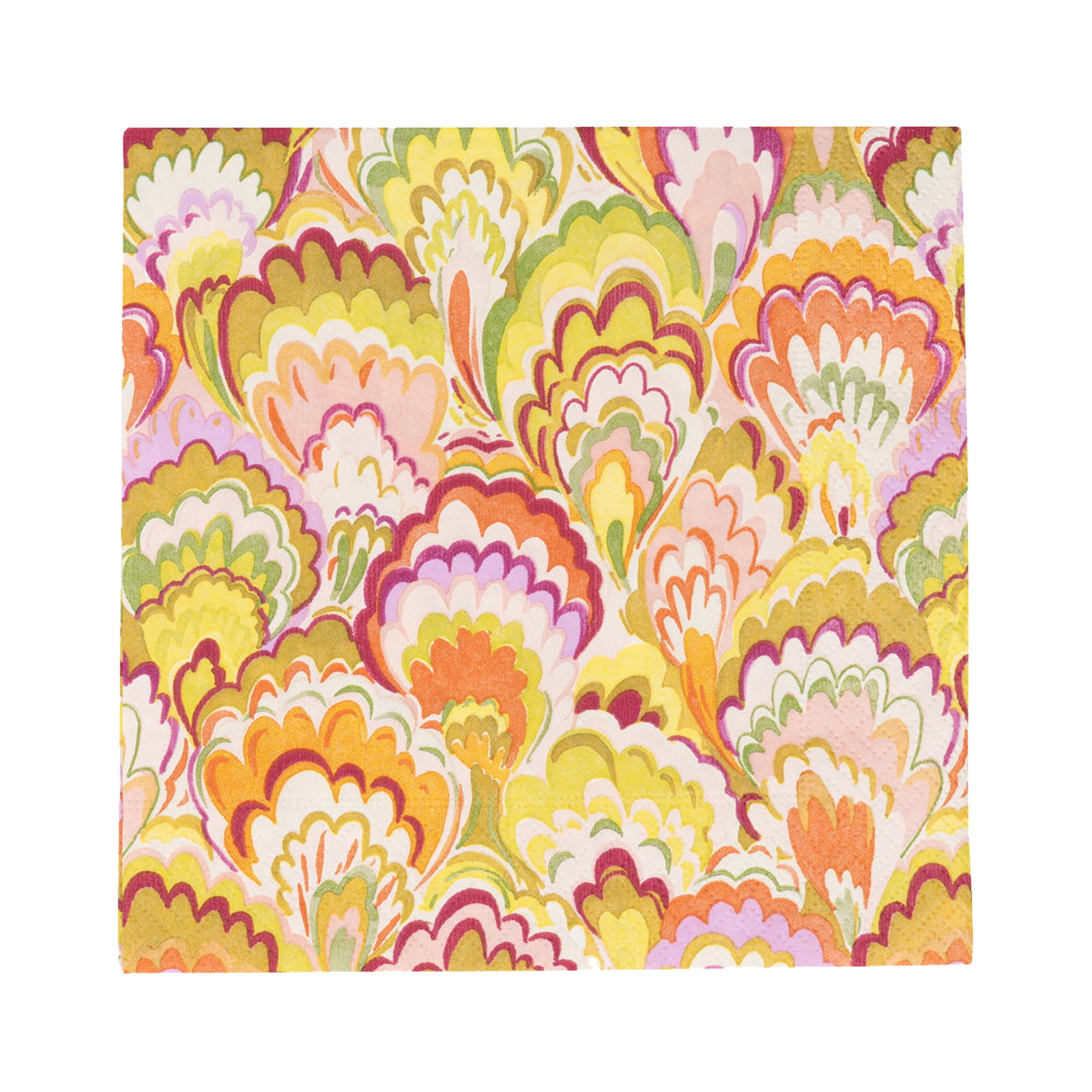 Caspari Lunchserviette Marbled Ceramica raspberry chatreuse