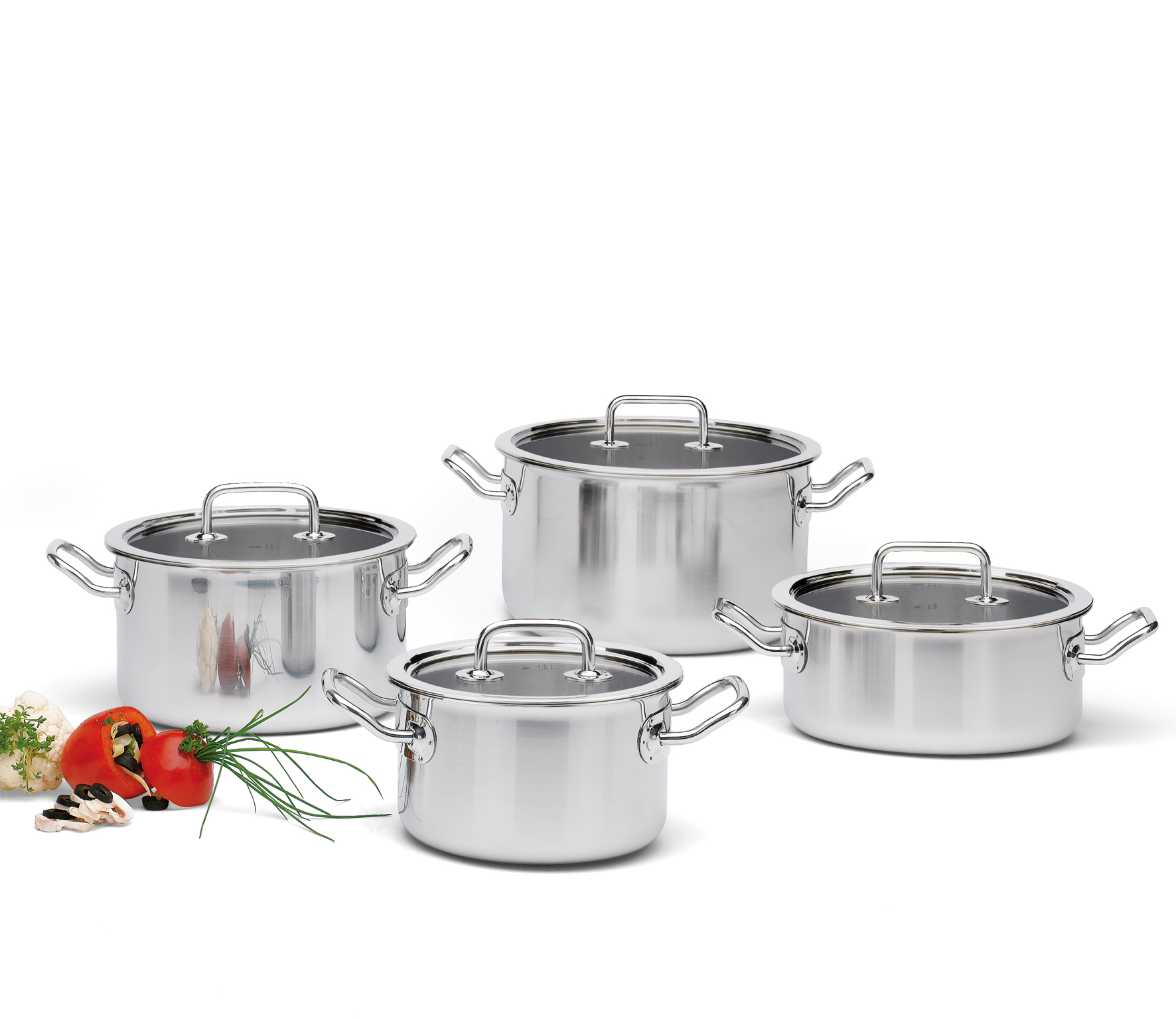 Spring Brigade Basic Topf-Set 4-tlg. m.Glasdeckel