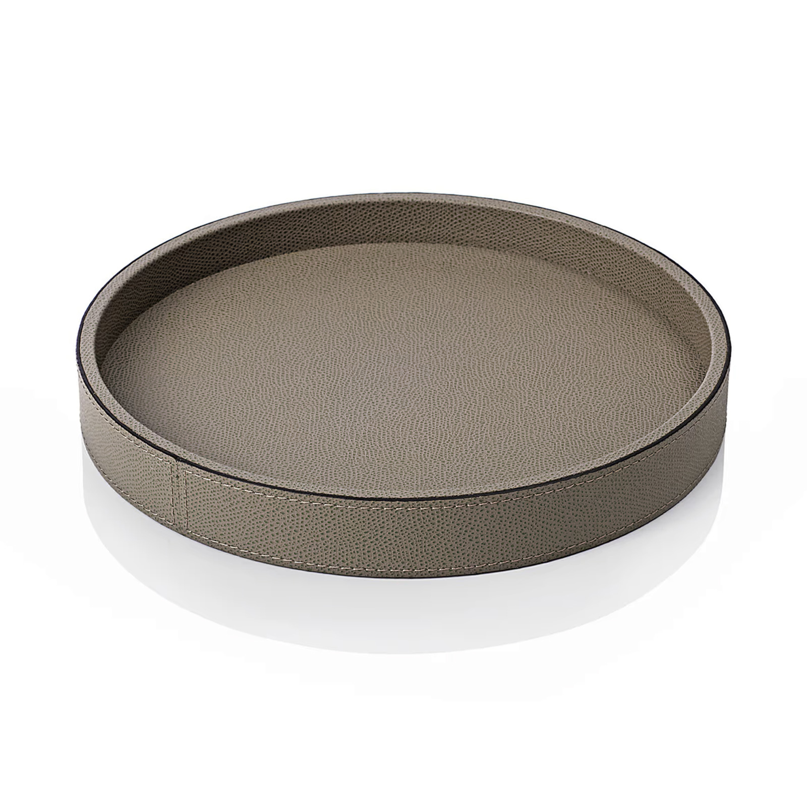 Giobagnara Polo Tablett rund Leder gedruckt Farbe Smoke