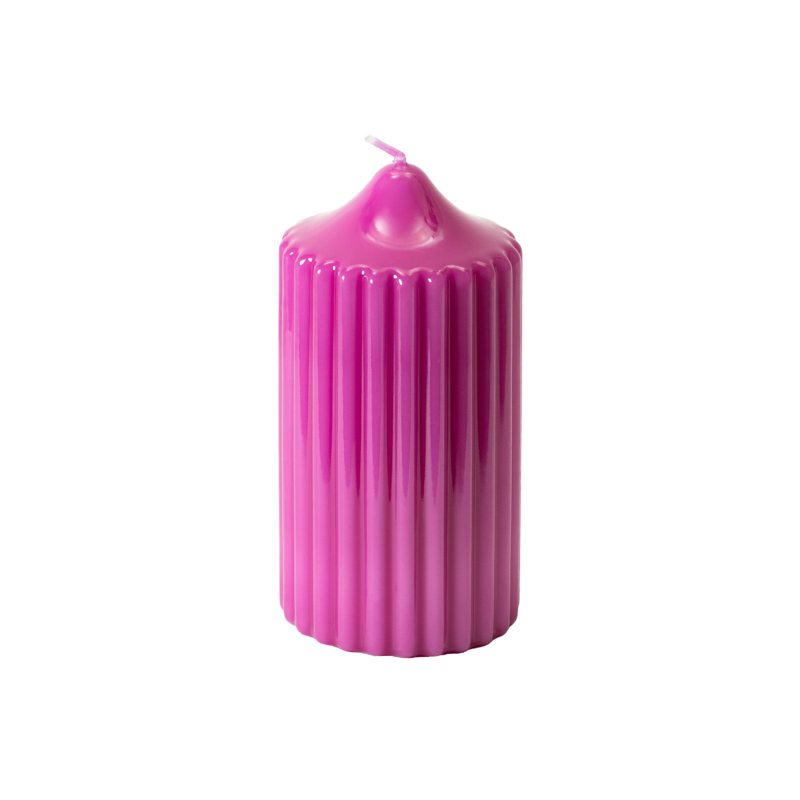Engels Kerzen Gelackte Rillenkerze 8x15cm brombeere