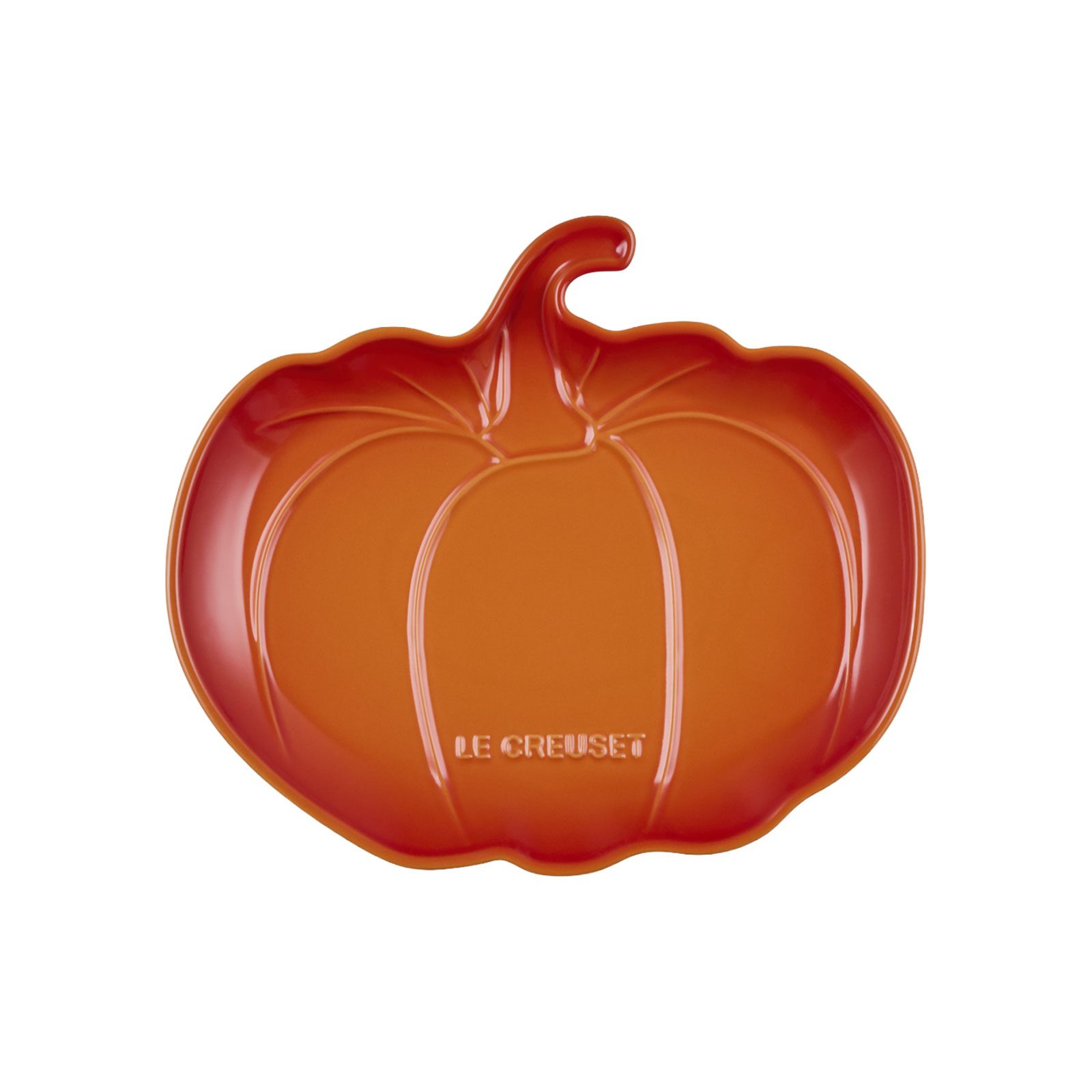 Le Creuset Poterie Servierplatte Kürbis 25cm ofenrot