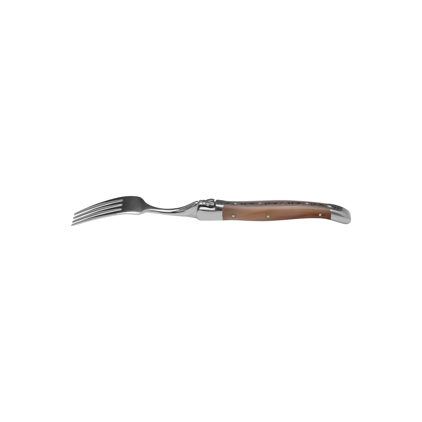 Laguiole en Aubrac Steakgabel (1 Stück) Hornspitze Backen poliert