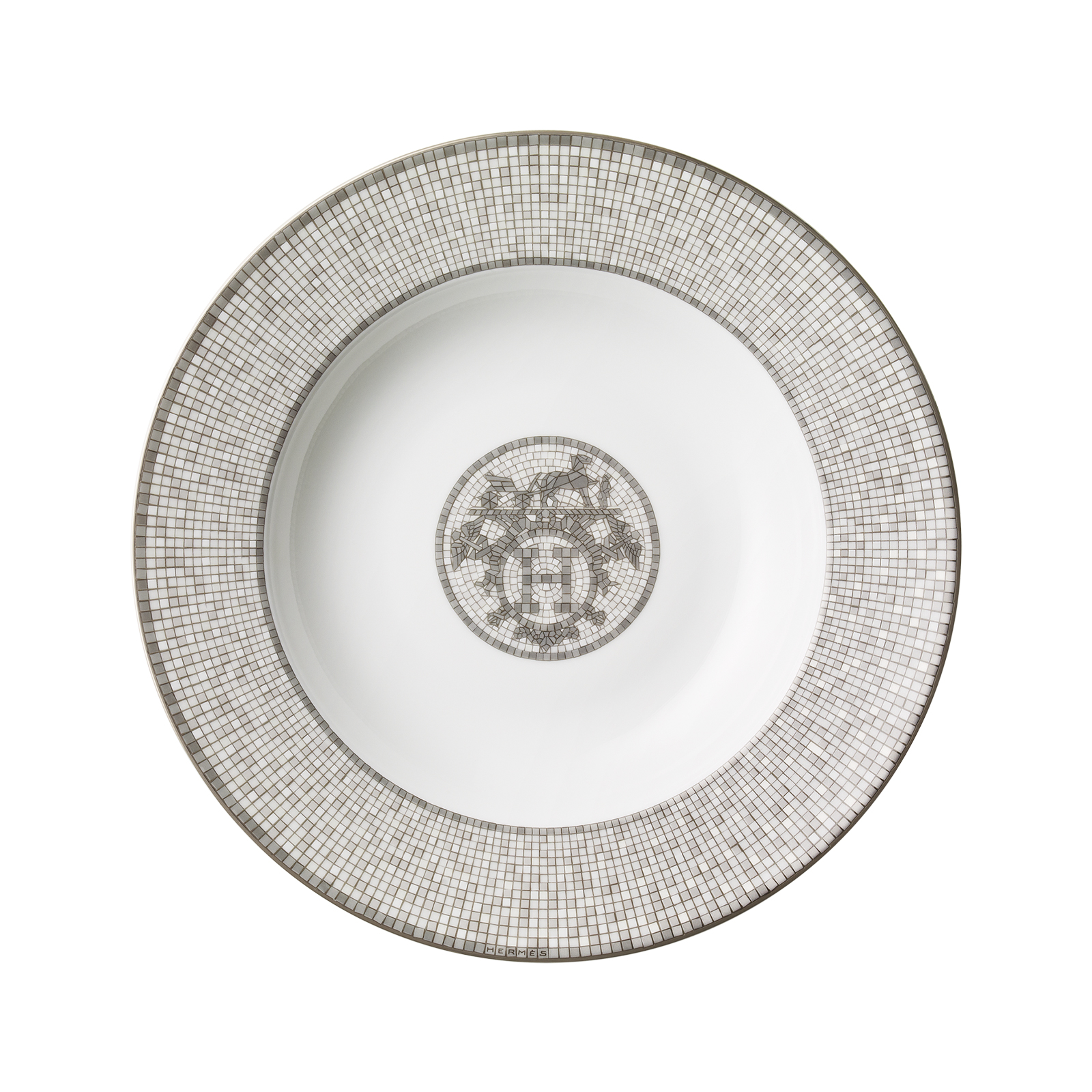 HERMÈS Paris Mosaïque au 24 Platin Suppenteller 22cm