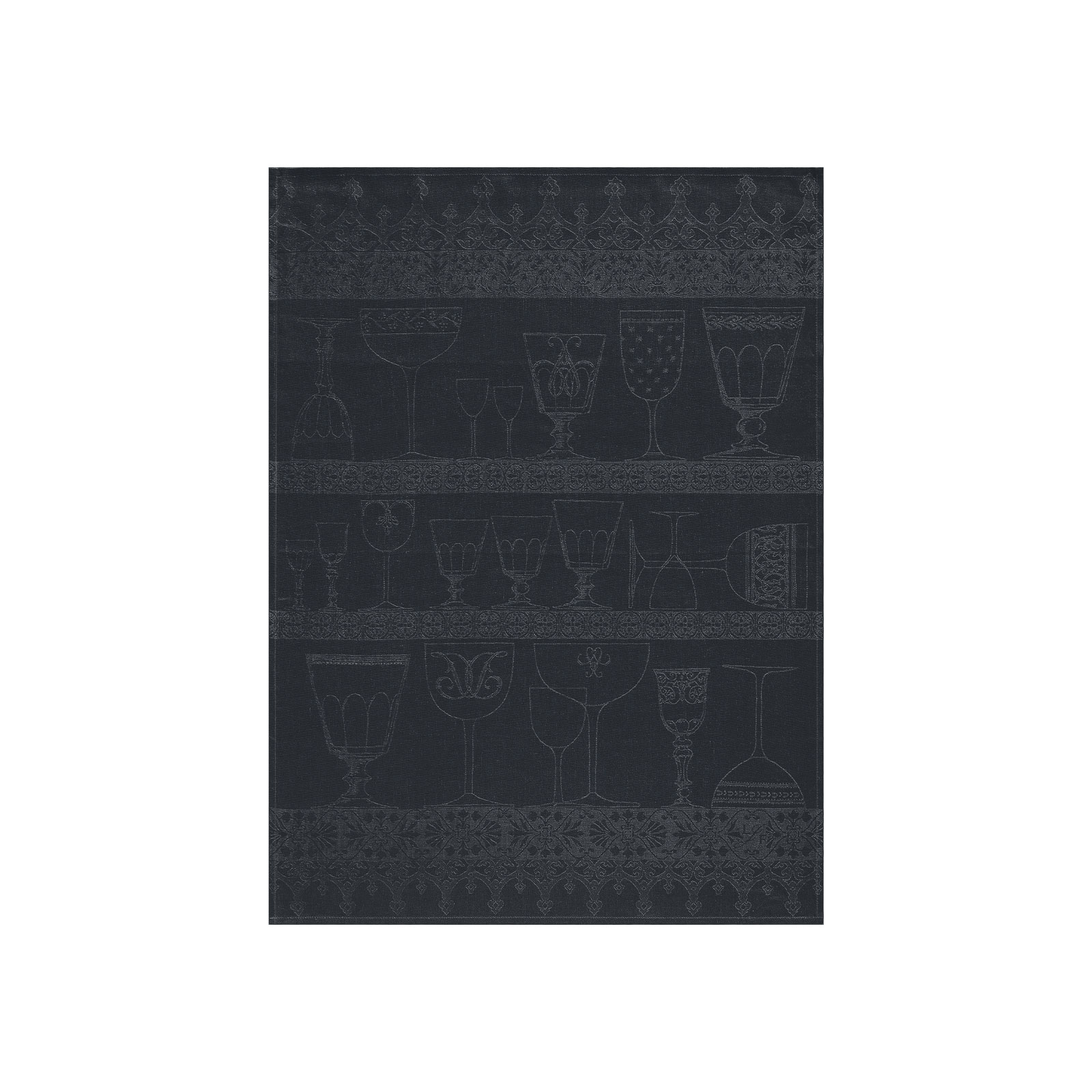 Le Jacquard Francais Cristal Gläsertuch 60x80cm Leinen onyx