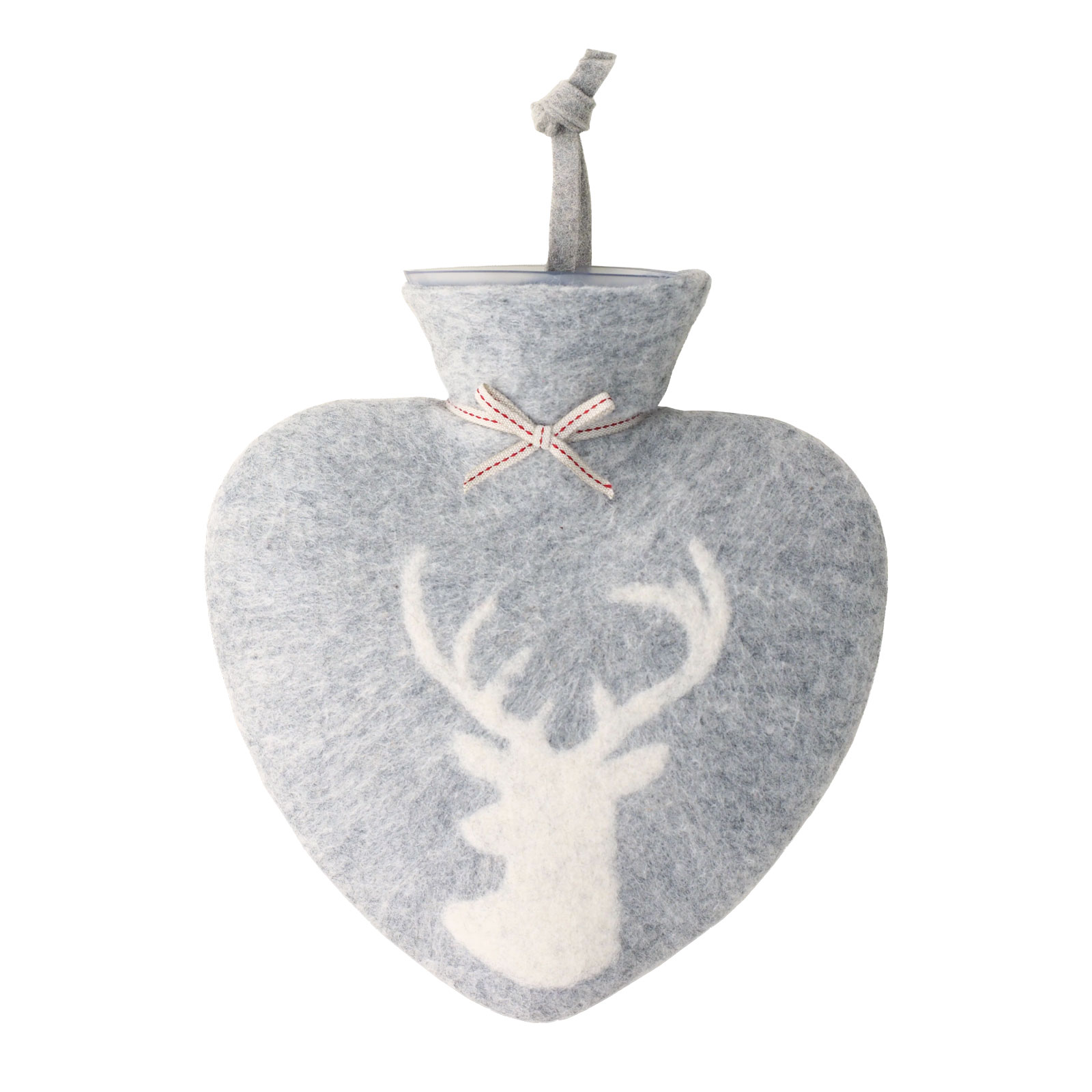 Dorothee Lehnen Herzwärmflasche Platzhirsch hellgrau meliert