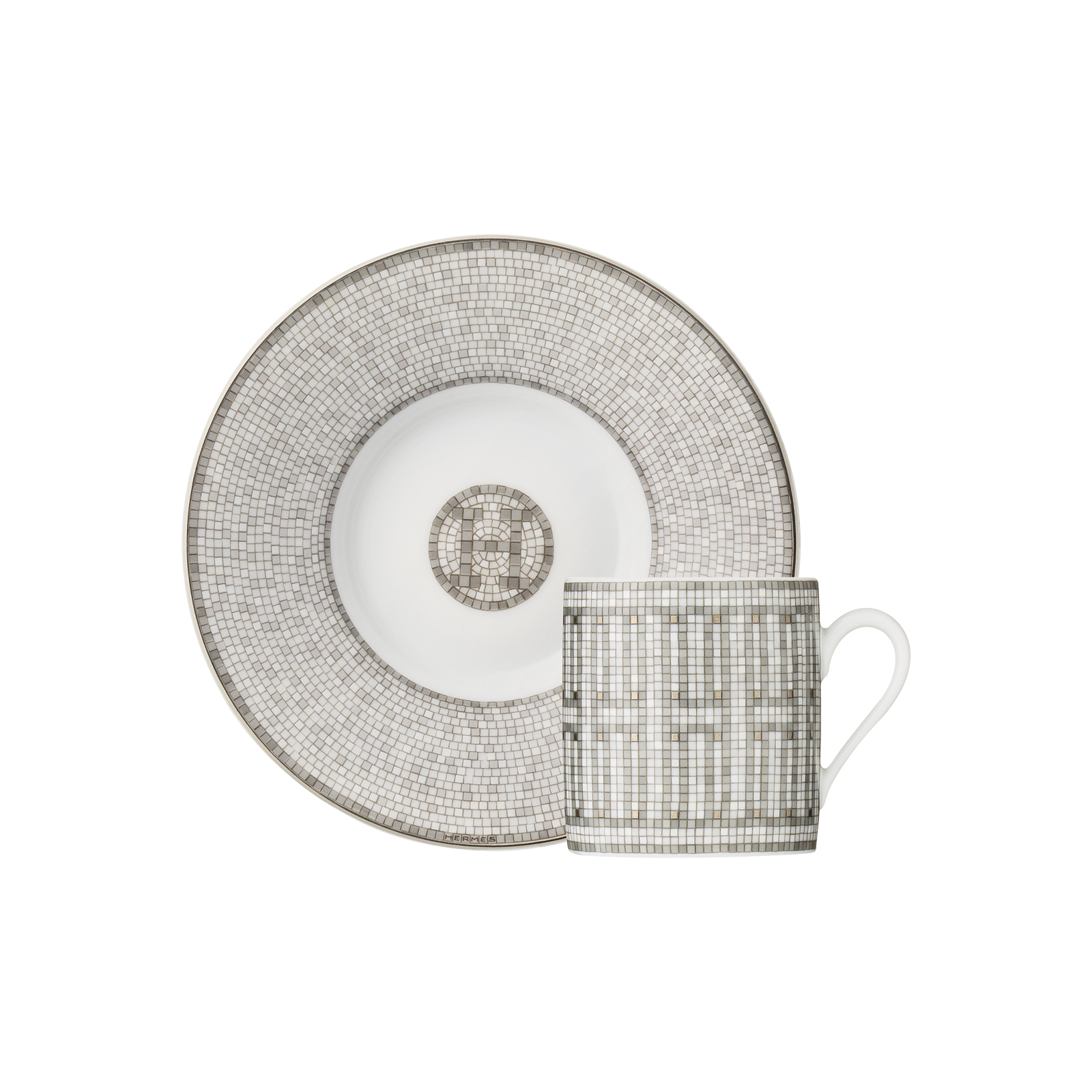 HERMÈS Paris Mosaïque au 24 Platin Espressotasse m. U. 0,10ltr.