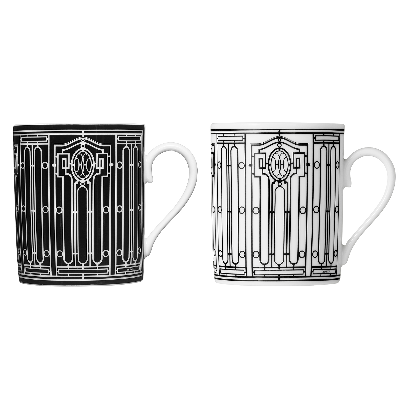 HERMÈS Paris H DÉCO Becher mit Henkel Set 2tlg. Nr.2/Nr.1 0,30ltr.