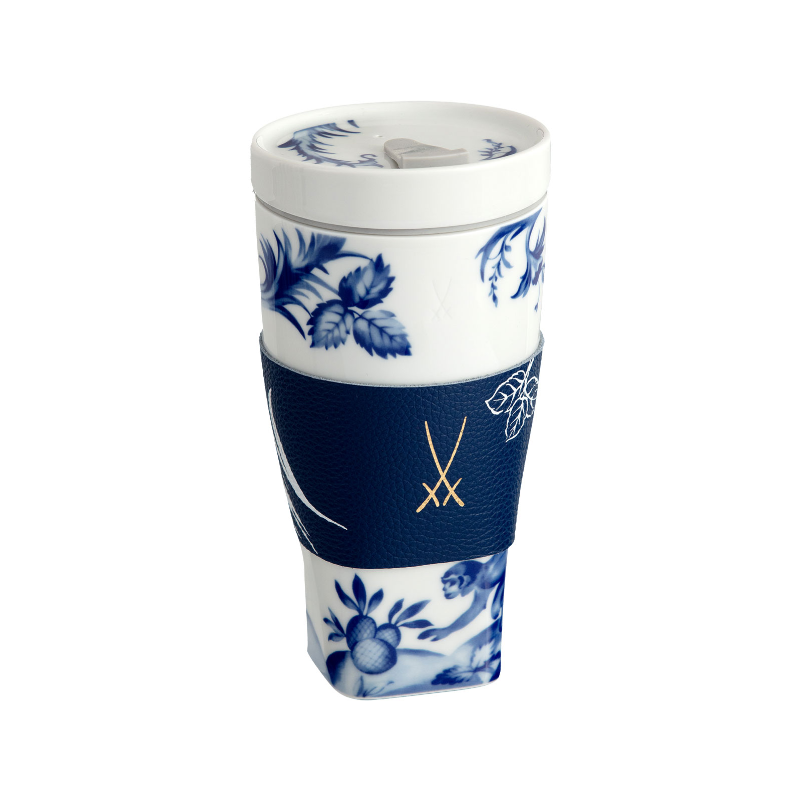 Meissen Affe & Faultier Coffee to go Becher mit Manschette 0,35ltr