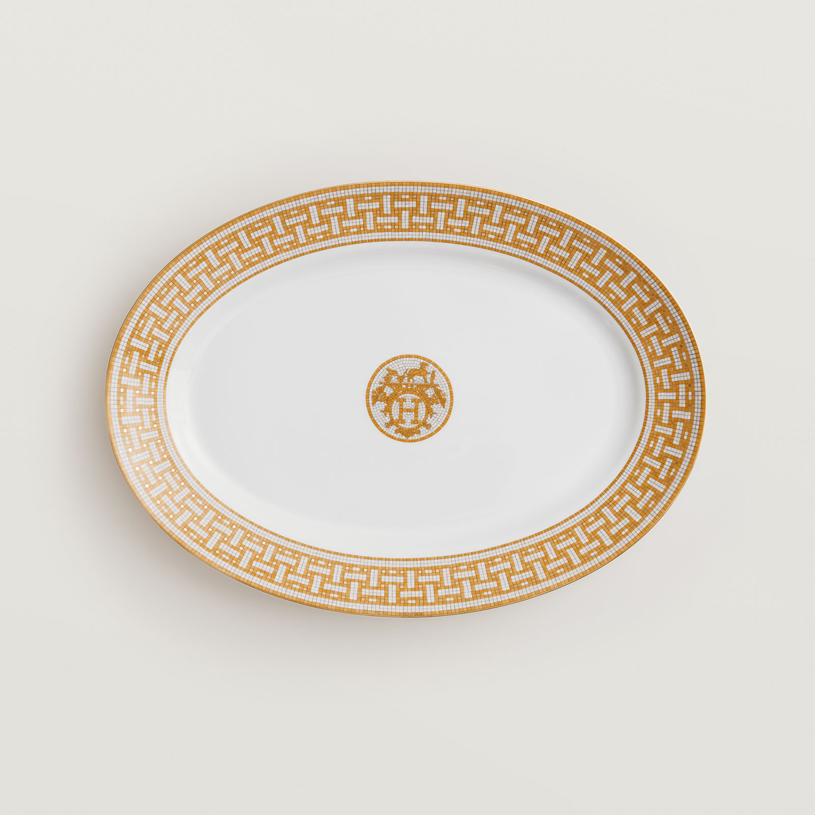 HERMÈS Paris Mosaïque au 24 Gold Platte oval 42cm
