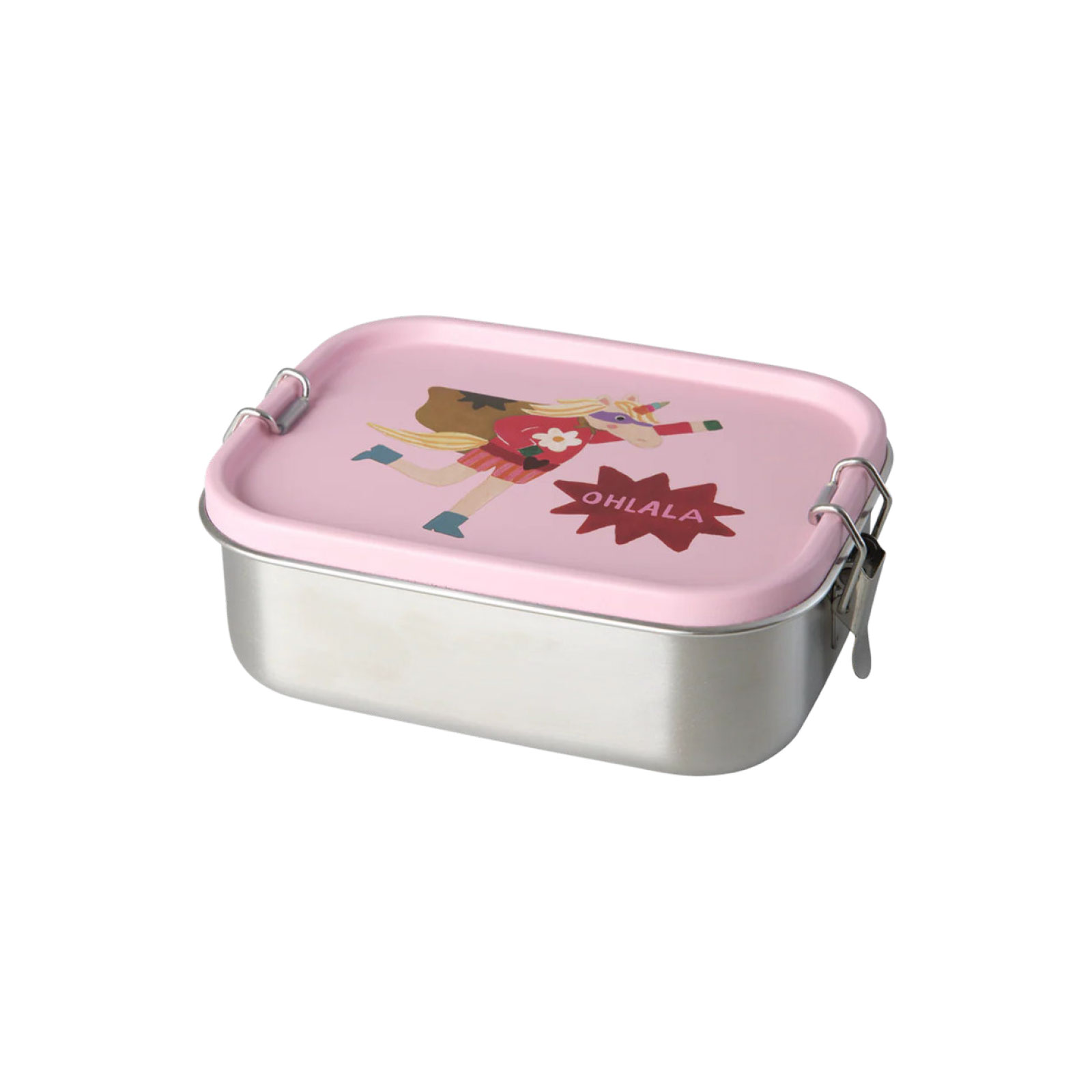 Rice Hero Print Brotdose 0,80ltr. Edelstahl pink