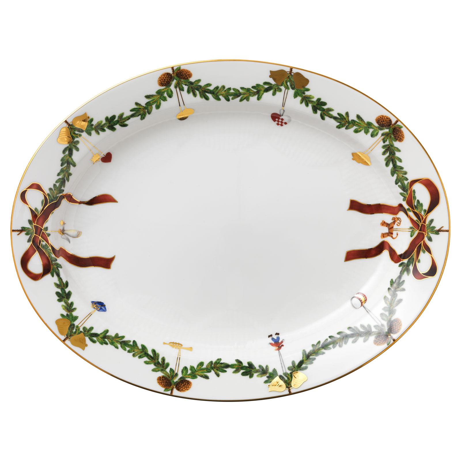 Royal Copenhagen Star Fluted Christmas Platte oval 37cm 2503375