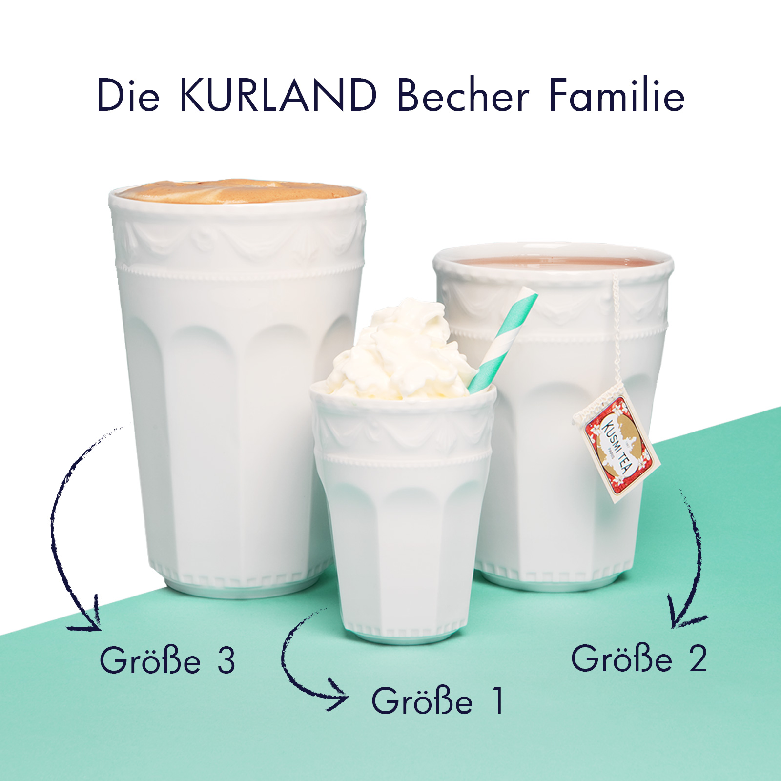 KPM - Berlin Kurland weiß Latte Macchiato Becher (14,5 cm)