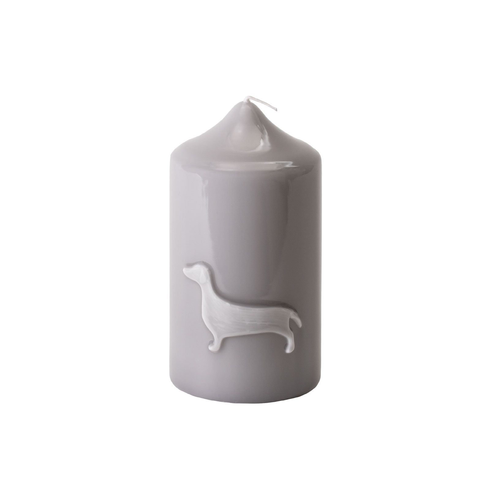 Engels Kerzen Gelackte Stumpenkerze Dackel 8x15cm schiefer