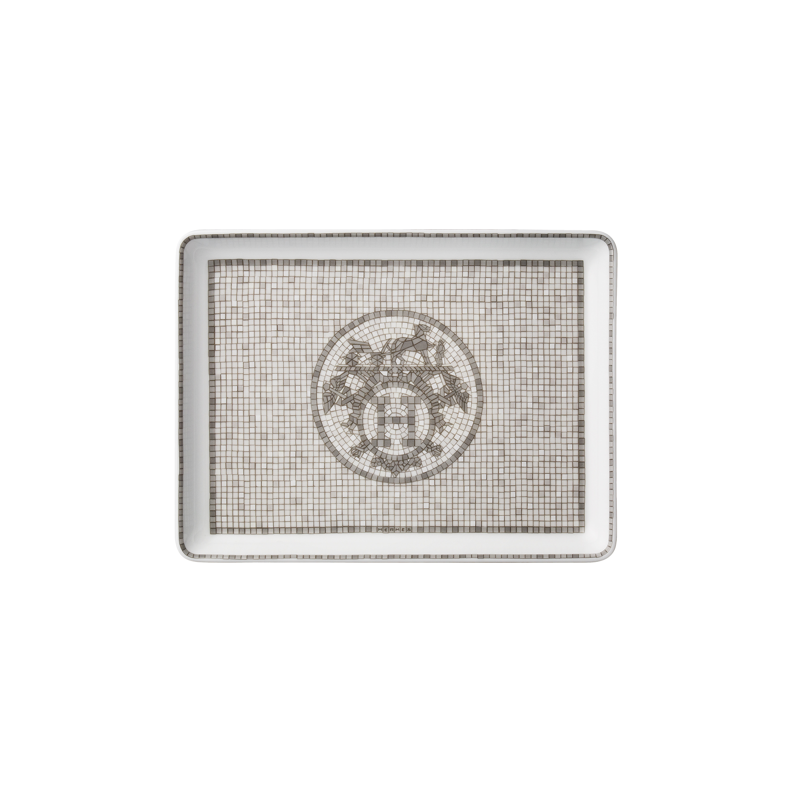 HERMÈS Paris Mosaïque au 24 Platin Sushiplatte 16x12cm