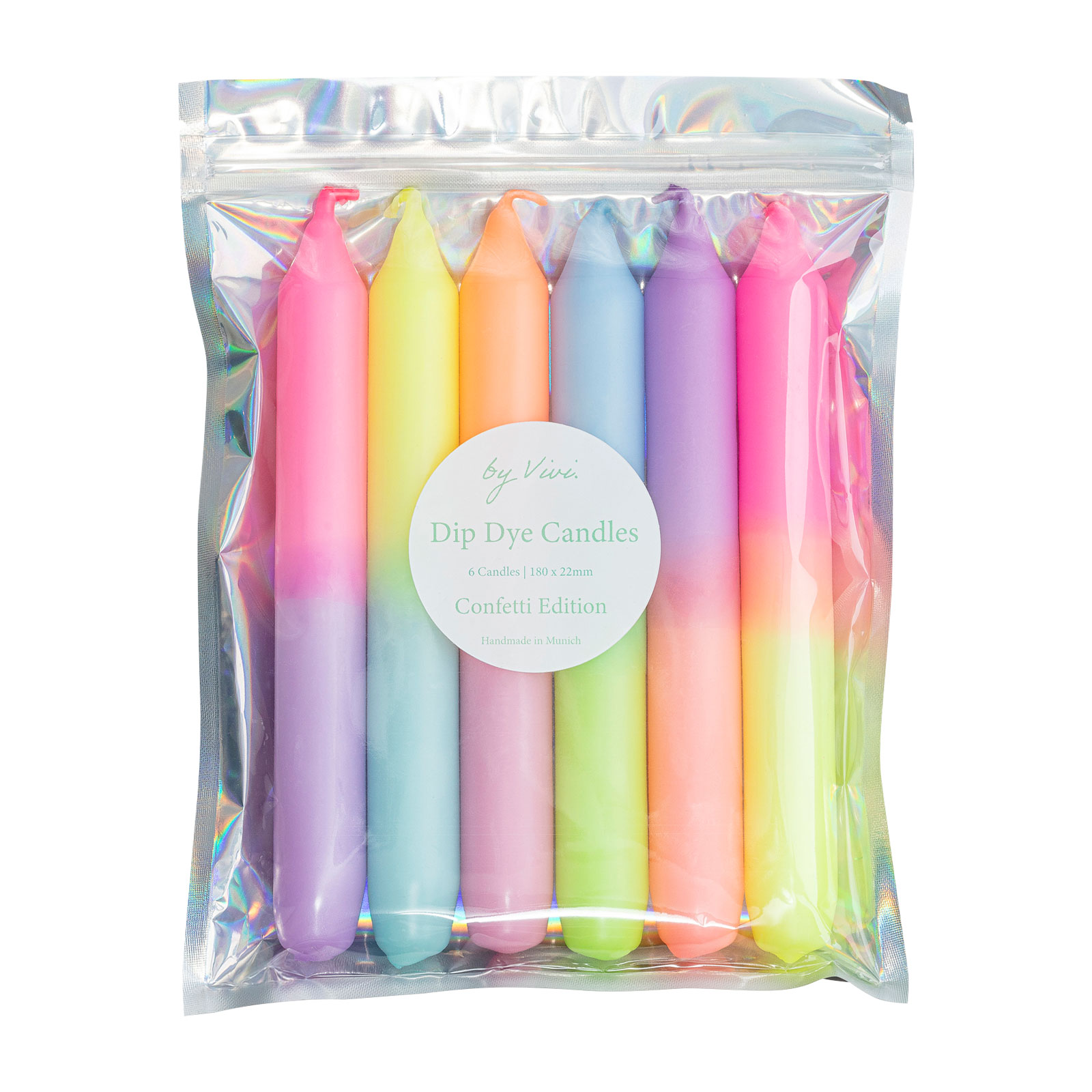 by Vivi. Dip Dye Kerzenset Confetti Edition