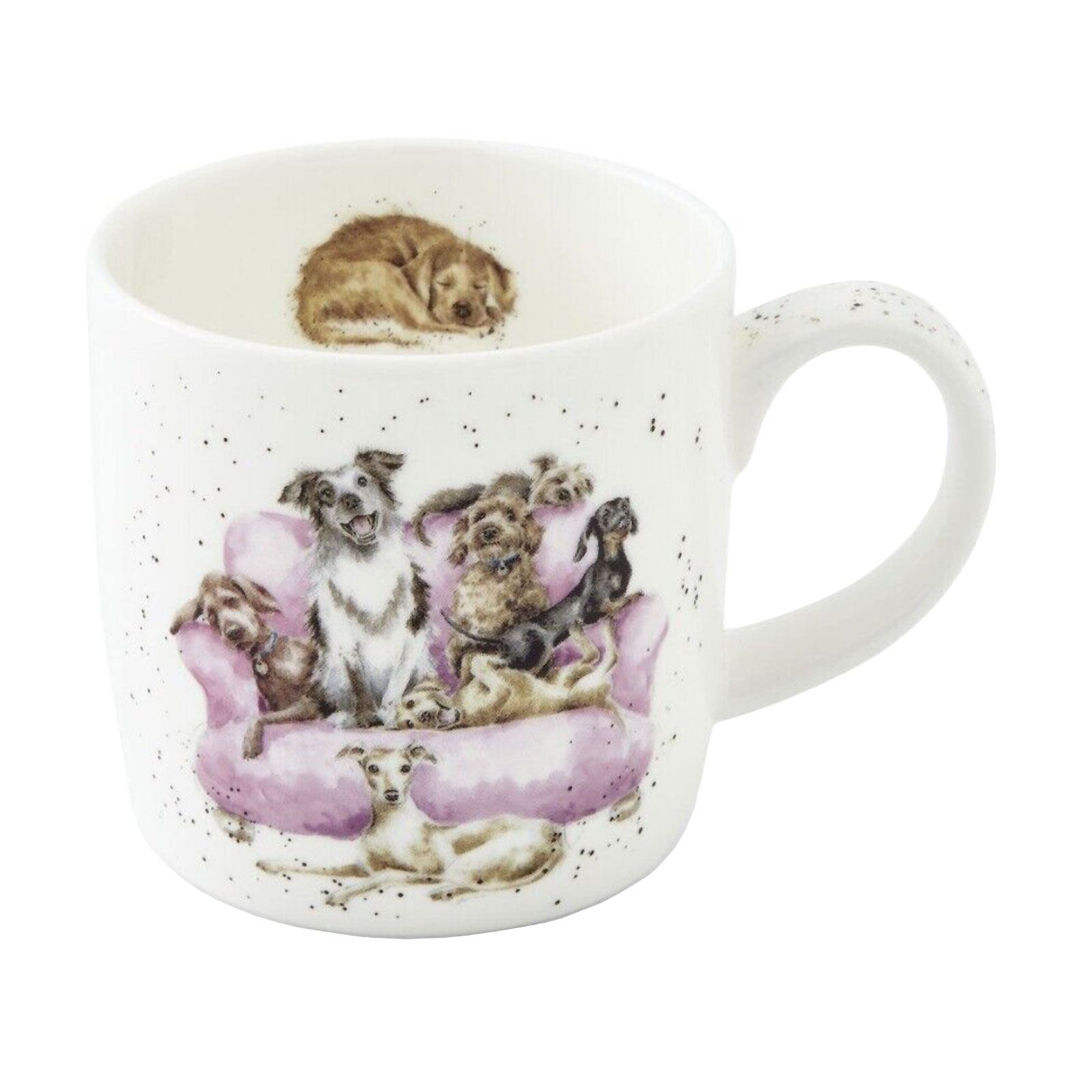 Royal Worcester Wrendale Designs Becher Movie Night (Dogs) / Hunde 0,31ltr.