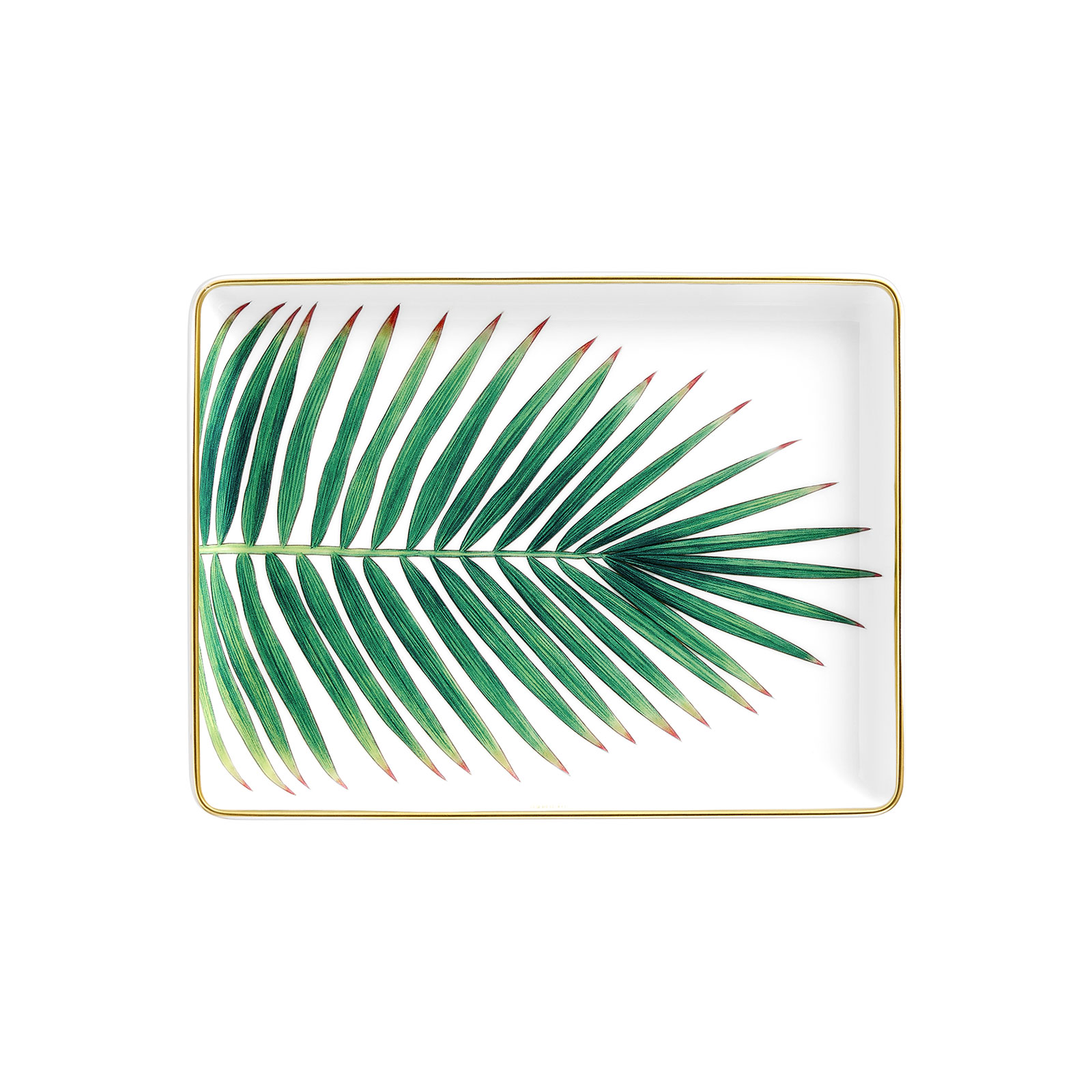 HERMÈS Paris Passifolia Platte klein Palmenblatt 16x12cm