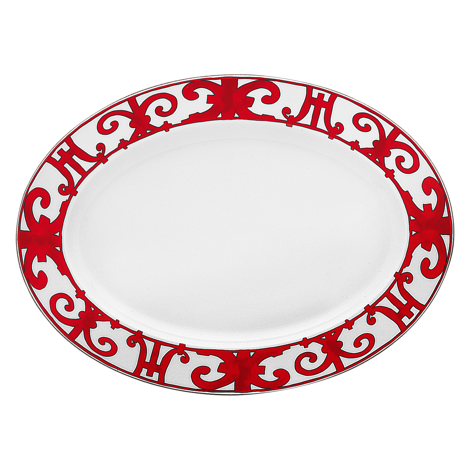 HERMÈS Paris Balcon du Guadalquivir Platte oval 37cm