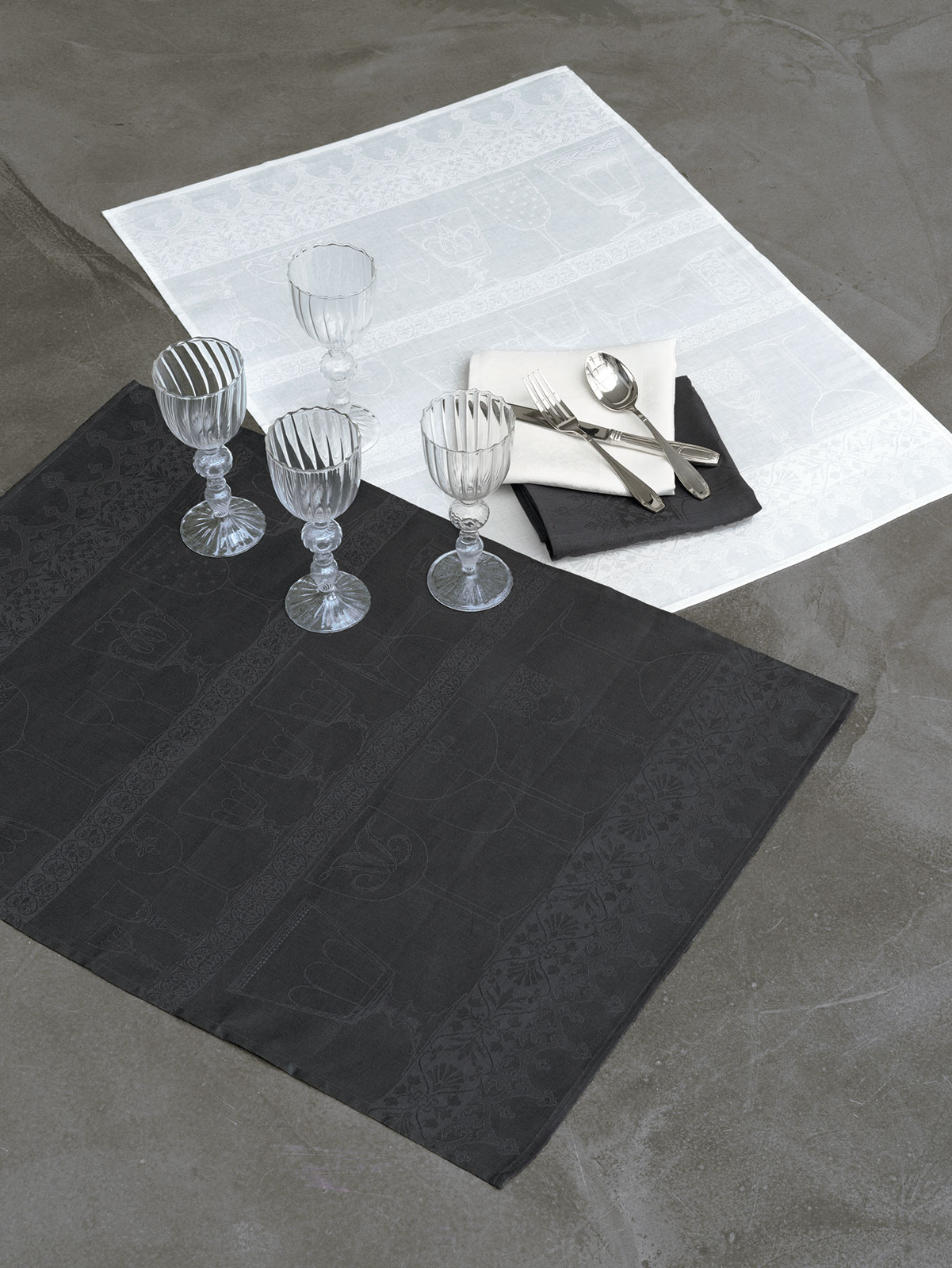 Le Jacquard Francais Cristal Gläsertuch 60x80cm Leinen blanc