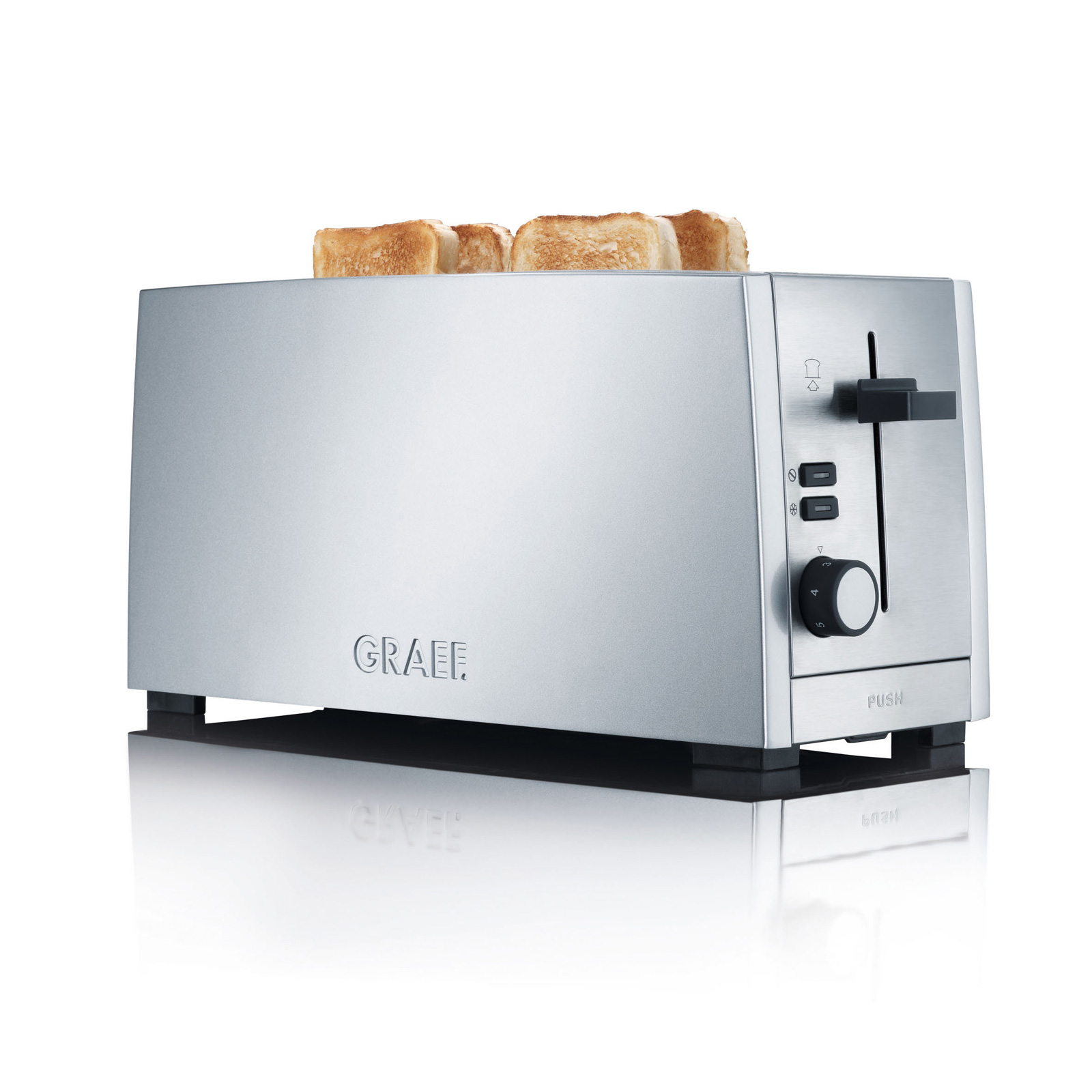 Graef Toaster 4 Scheiben mit Langschlitz silber TO100