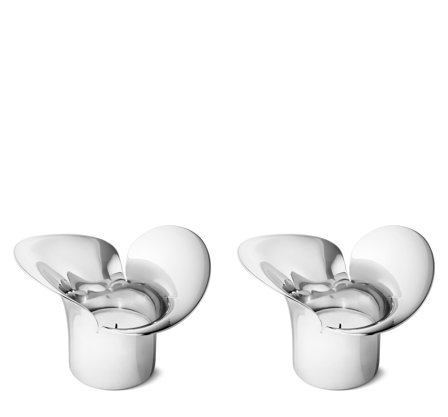 Georg Jensen Bloom Botanica Teelichthalter 2 Stück Edelstahl