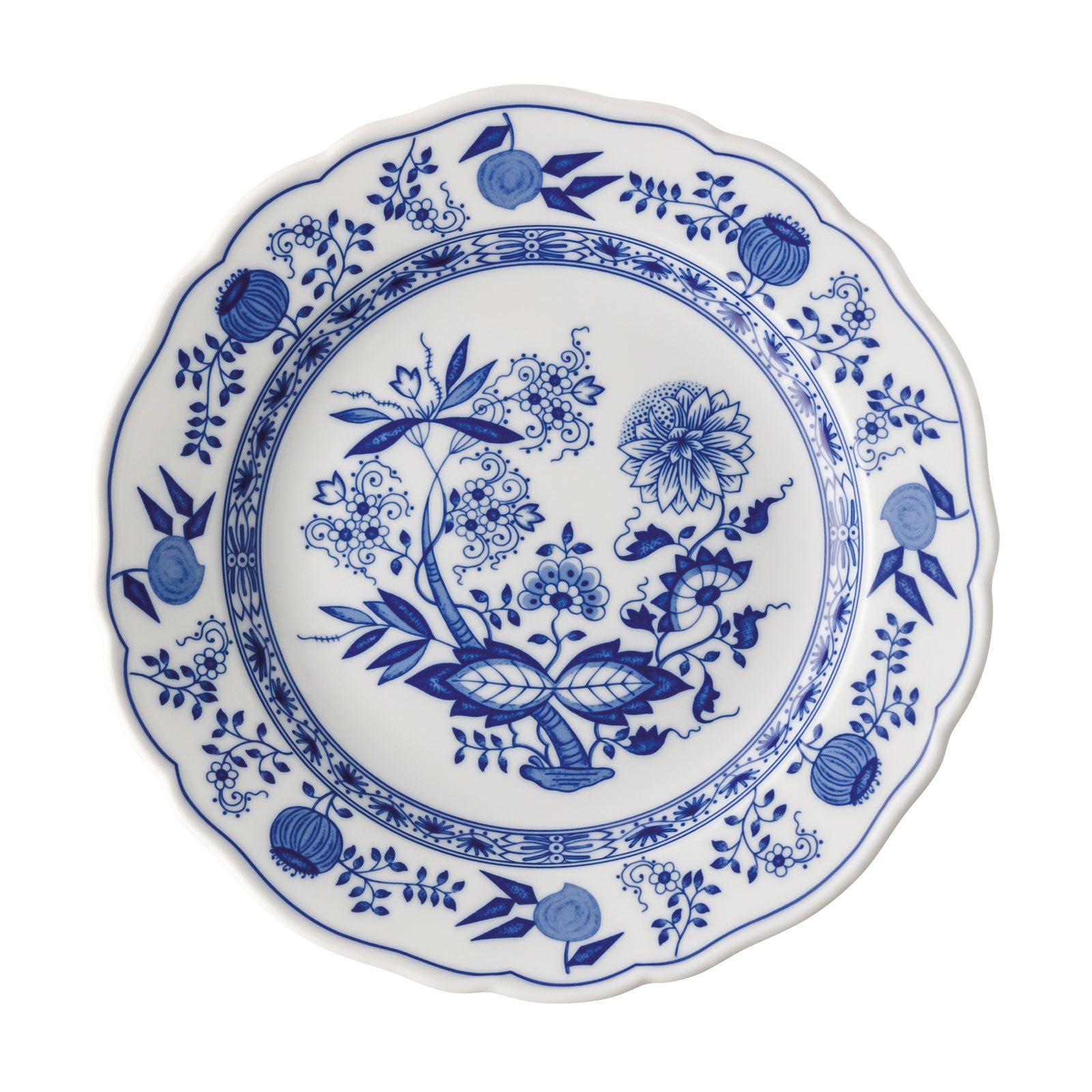 Hutschenreuther Blau Zwiebelmuster Speiseteller 25cm Fahne